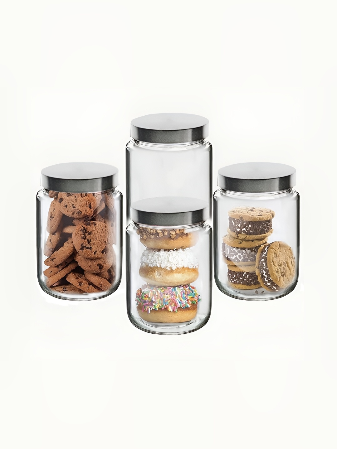 tyche enterprises Transparent & Grey 4 Pieces Dishwasher Safe Glass Containers 1 L Each
tyche enterprises Transparent & Grey 4 Pieces Dishwasher Safe Glass Containers 1 L Each