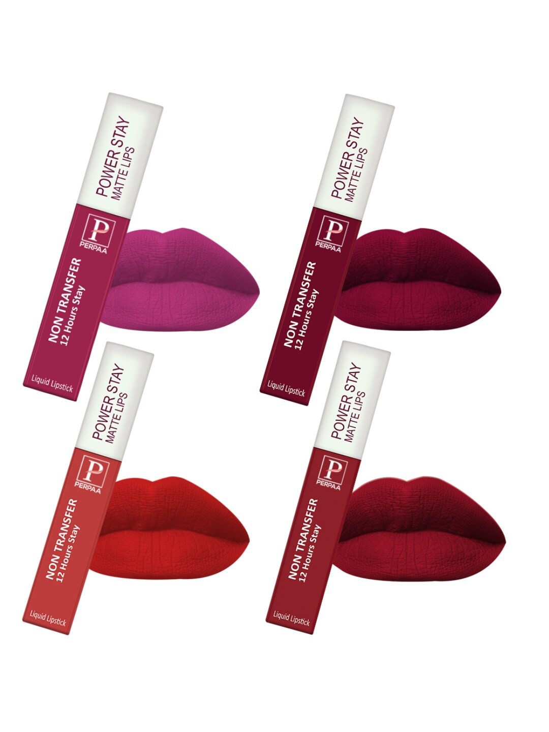PERPAA Set Of 4 Power Stay Long Lasting Liquid Matte Lipstick- 5ml Each-01-09-10-22, Multi
PERPAA Set Of 4 Power Stay Long Lasting Liquid Matte Lipstick- 5ml Each-01-09-10-22, Multi