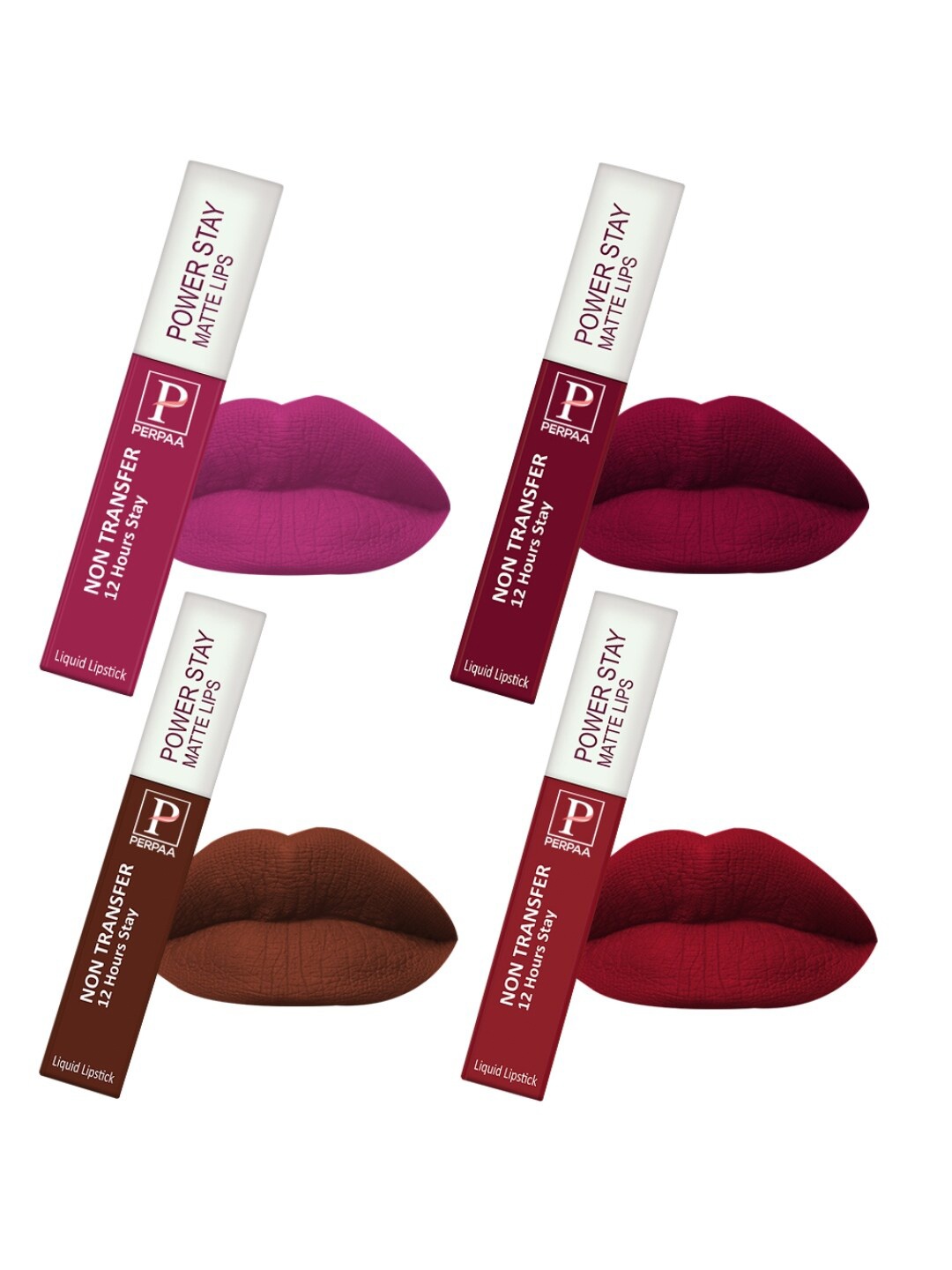 PERPAA Set Of 4 Power Stay Long Lasting Liquid Matte Lipstick- 5ml Each-09-10-16-21, Multi
PERPAA Set Of 4 Power Stay Long Lasting Liquid Matte Lipstick- 5ml Each-09-10-16-21, Multi