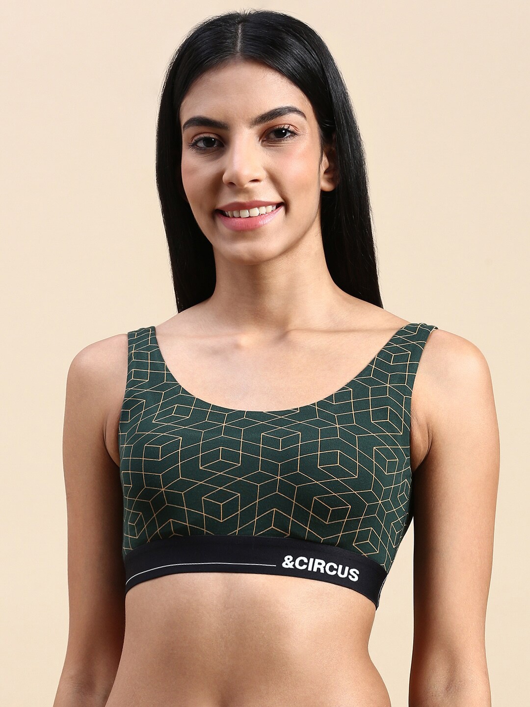 &CIRCUS Printed High Coverage Non-Padded Non Wired Moisture Wicking MicroModal Lounge Bra, Green
&CIRCUS Printed High Coverage Non-Padded Non Wired Moisture Wicking MicroModal Lounge Bra, Green