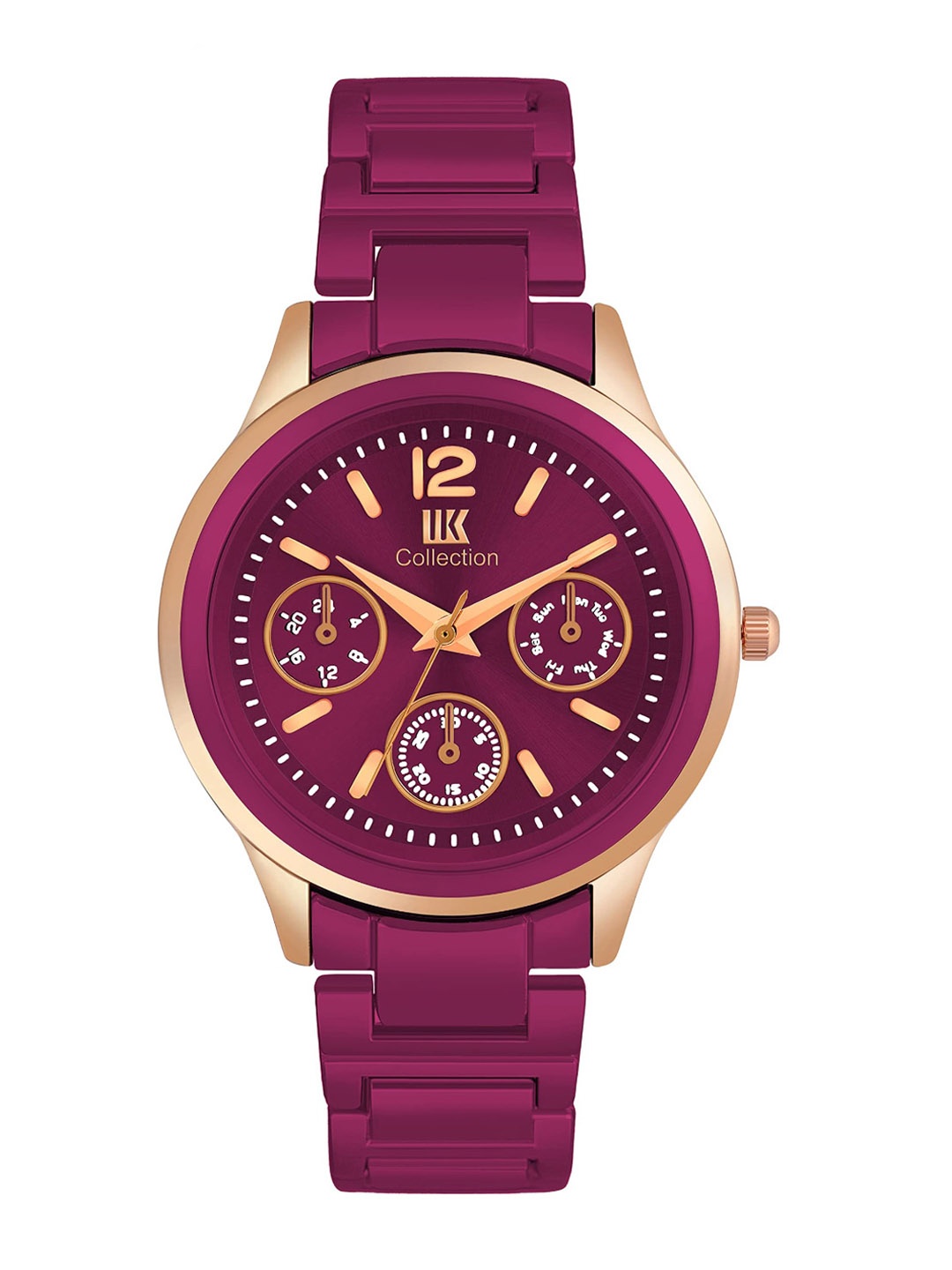 IIK COLLECTION Women Round Dial Stainless Steel Bracelet Style Straps Analogue Watch, Magenta
IIK COLLECTION Women Round Dial Stainless Steel Bracelet Style Straps Analogue Watch, Magenta