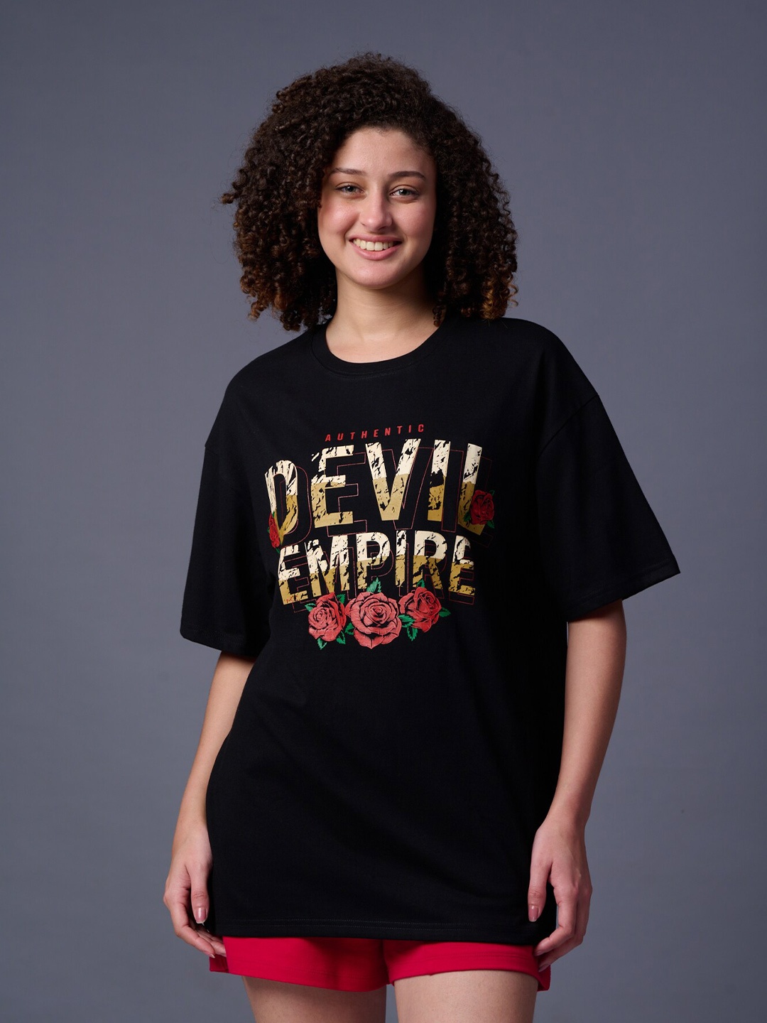 GO DEVIL Typography Printed Round Neck Drop-Shoulder Sleeves Cotton Regular T-shirt, Black
GO DEVIL Typography Printed Round Neck Drop-Shoulder Sleeves Cotton Regular T-shirt, Black