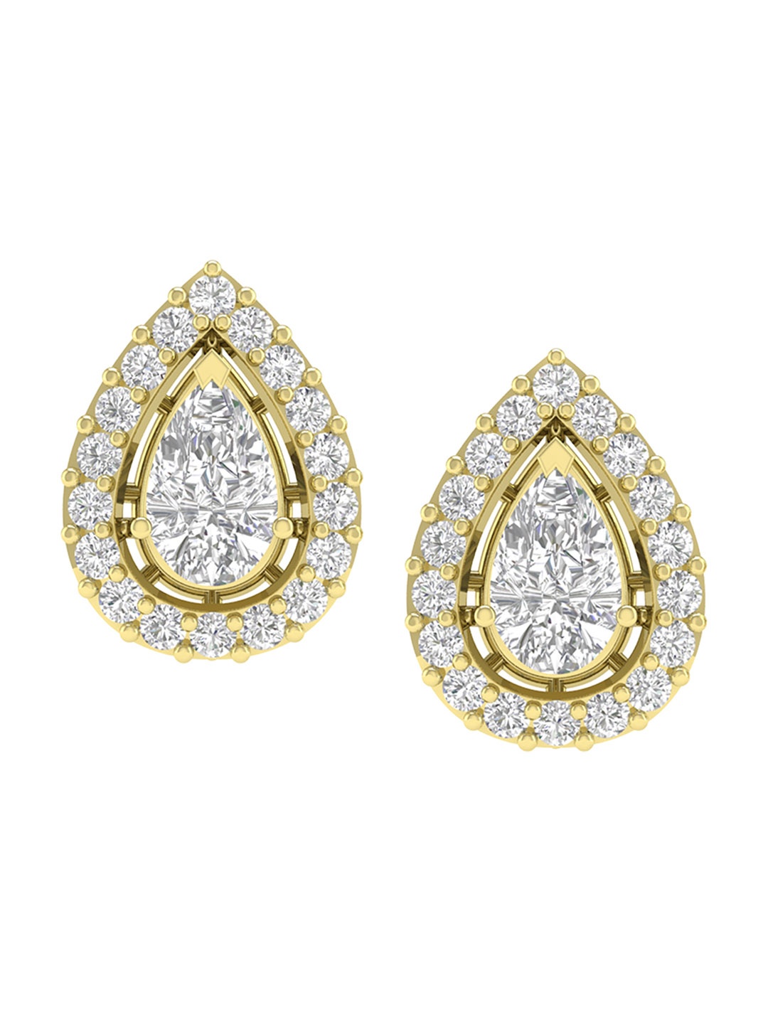 ORIONZ Gold-Plated Sterling Silver Cubic Zirconia Studded Teardrop Shaped Studs Earrings
ORIONZ Gold-Plated Sterling Silver Cubic Zirconia Studded Teardrop Shaped Studs Earrings
