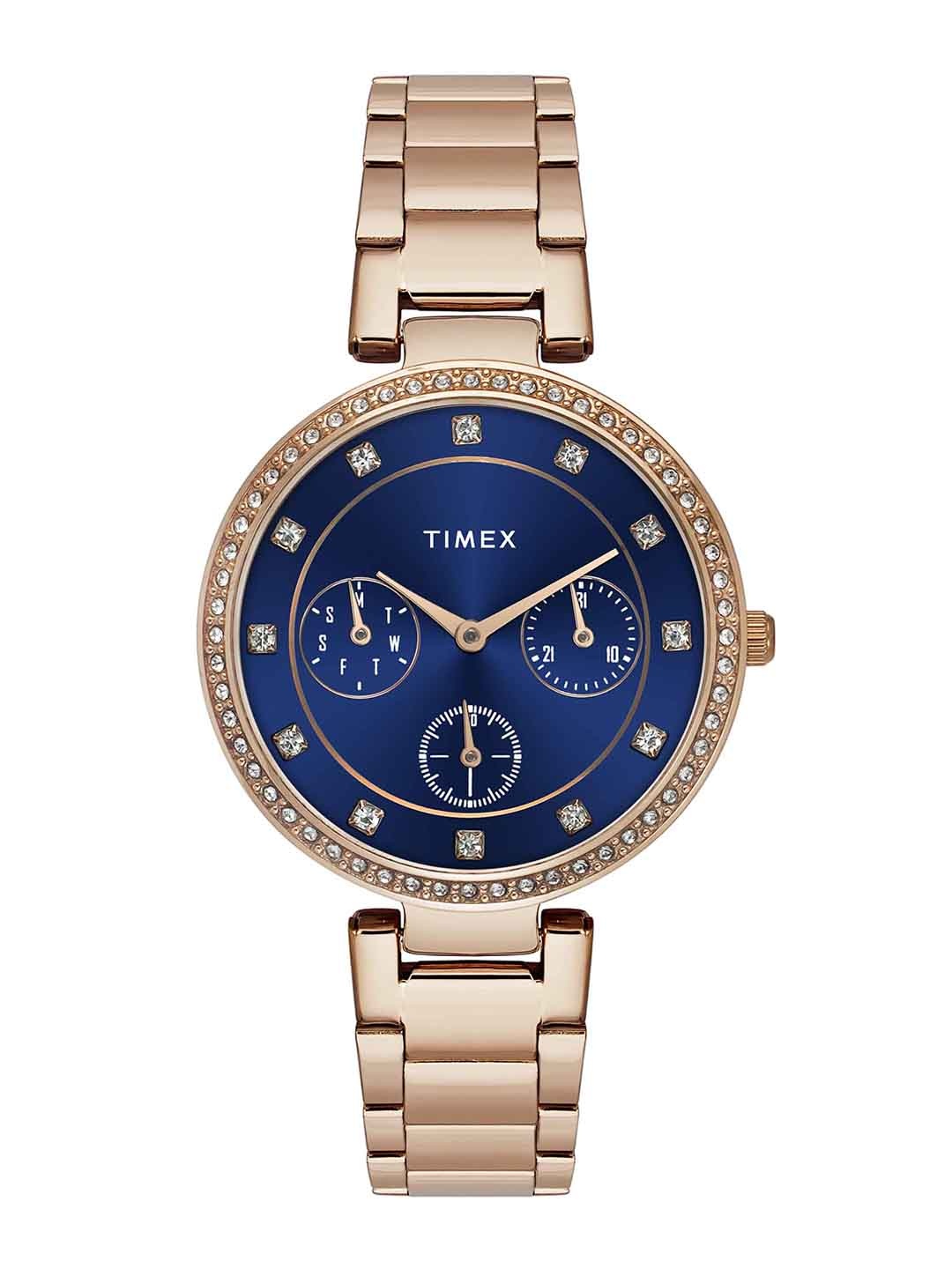 Timex Women Brass Dial & Stainless Steel Bracelet Style Straps Analogue Watch TWEL18703, Blue
Timex Women Brass Dial & Stainless Steel Bracelet Style Straps Analogue Watch TWEL18703, Blue