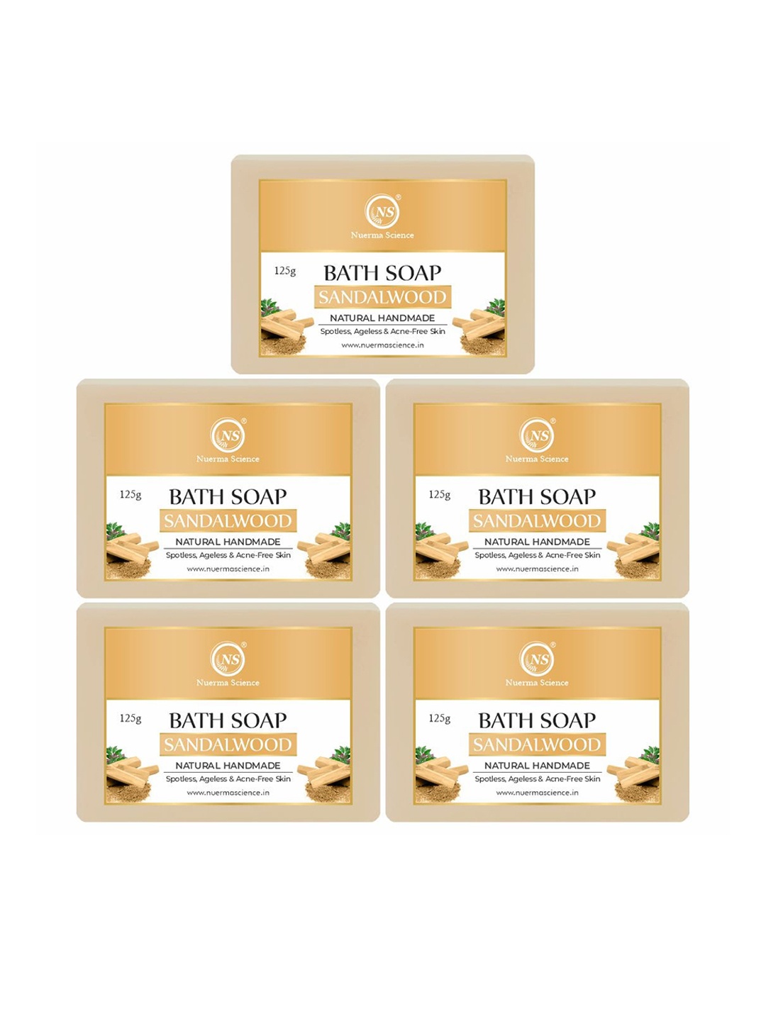 Nuerma Science Set Of 5 100% Natural Herbal Sandalwood Bath Soap - 125 gm Each, Brown
Nuerma Science Set Of 5 100% Natural Herbal Sandalwood Bath Soap - 125 gm Each, Brown