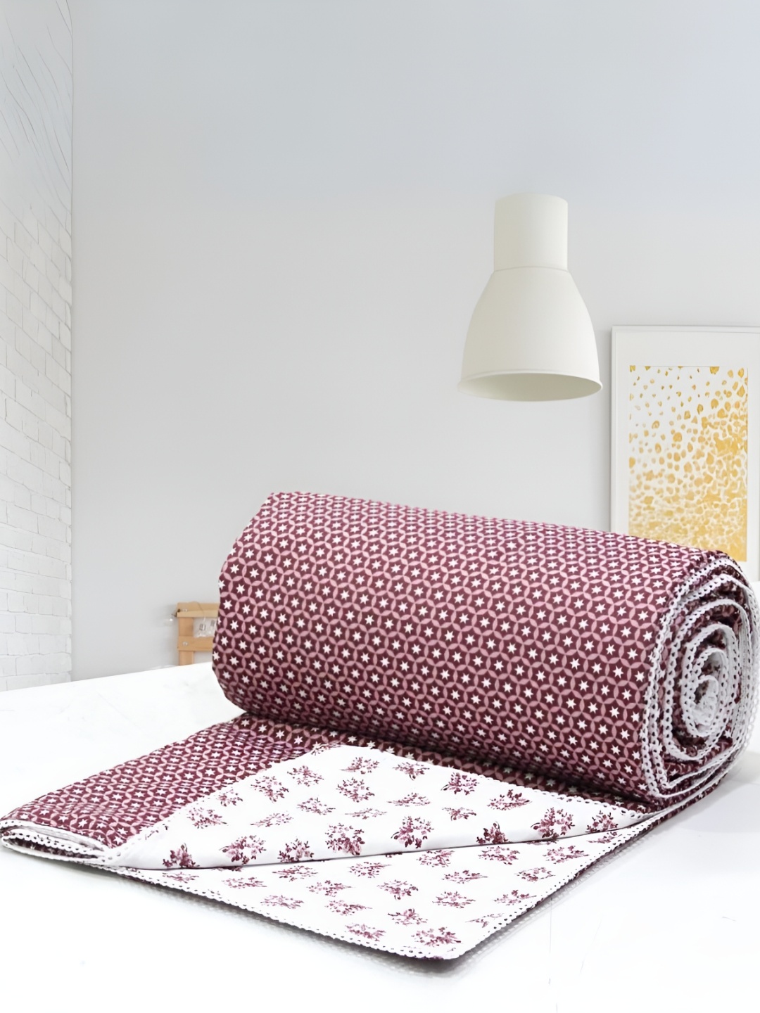 Aurave Iris Burgundy & White Floral Cotton AC Room 150 GSM Reversible Single Bed Dohar
Aurave Iris Burgundy & White Floral Cotton AC Room 150 GSM Reversible Single Bed Dohar