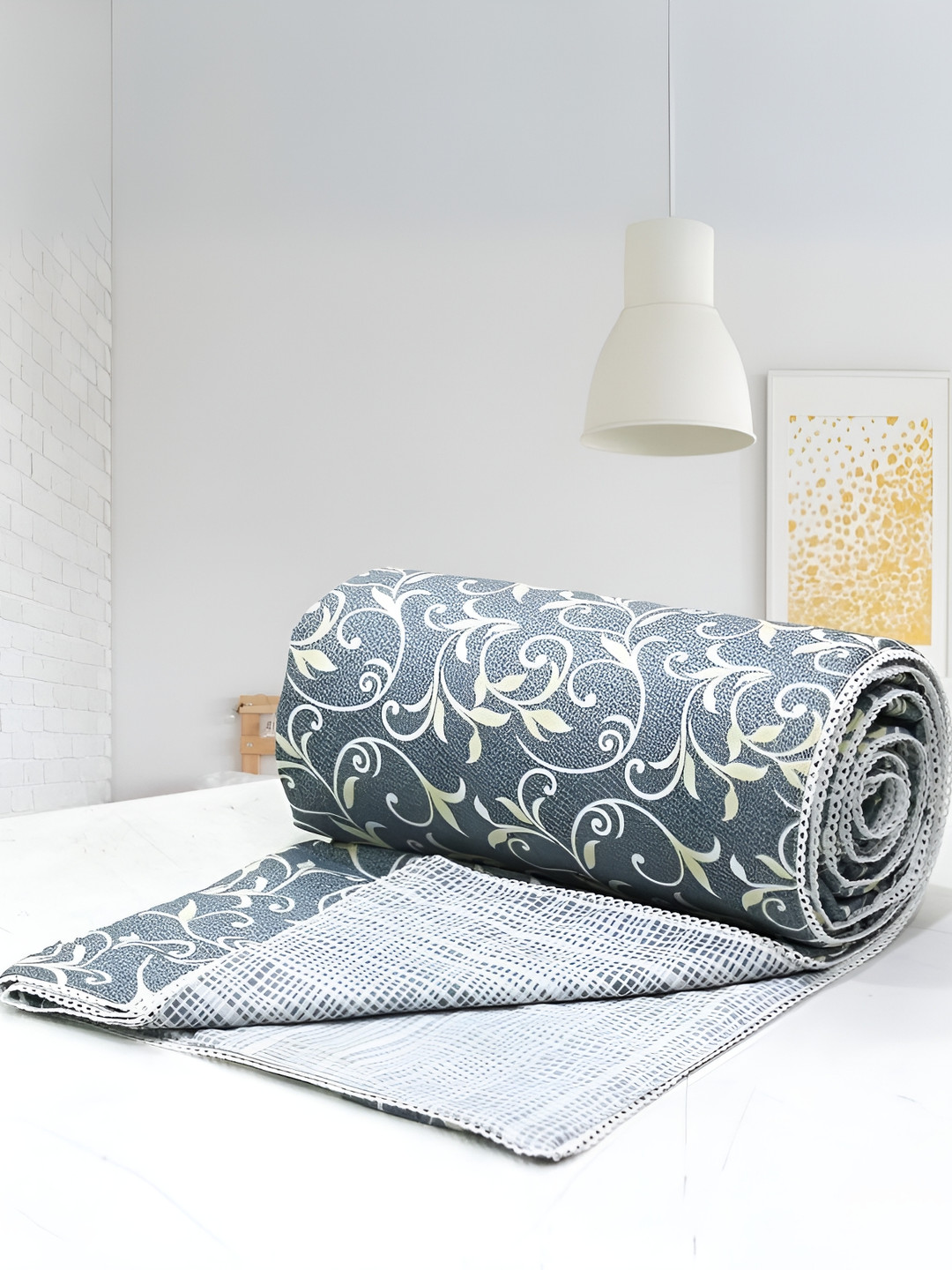 Aurave Iris Designer Grey Floral Reversible AC Room Cotton 150 GSM Single Bed Dohar 
Aurave Iris Designer Grey Floral Reversible AC Room Cotton 150 GSM Single Bed Dohar