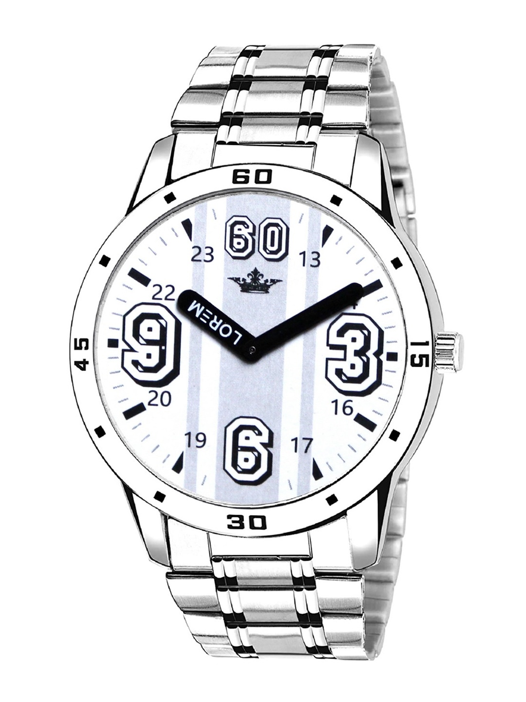LOREM Men Printed Dial & Stainless Steel Bracelet Style Straps Analogue Watch LR111-A, White
LOREM Men Printed Dial & Stainless Steel Bracelet Style Straps Analogue Watch LR111-A, White