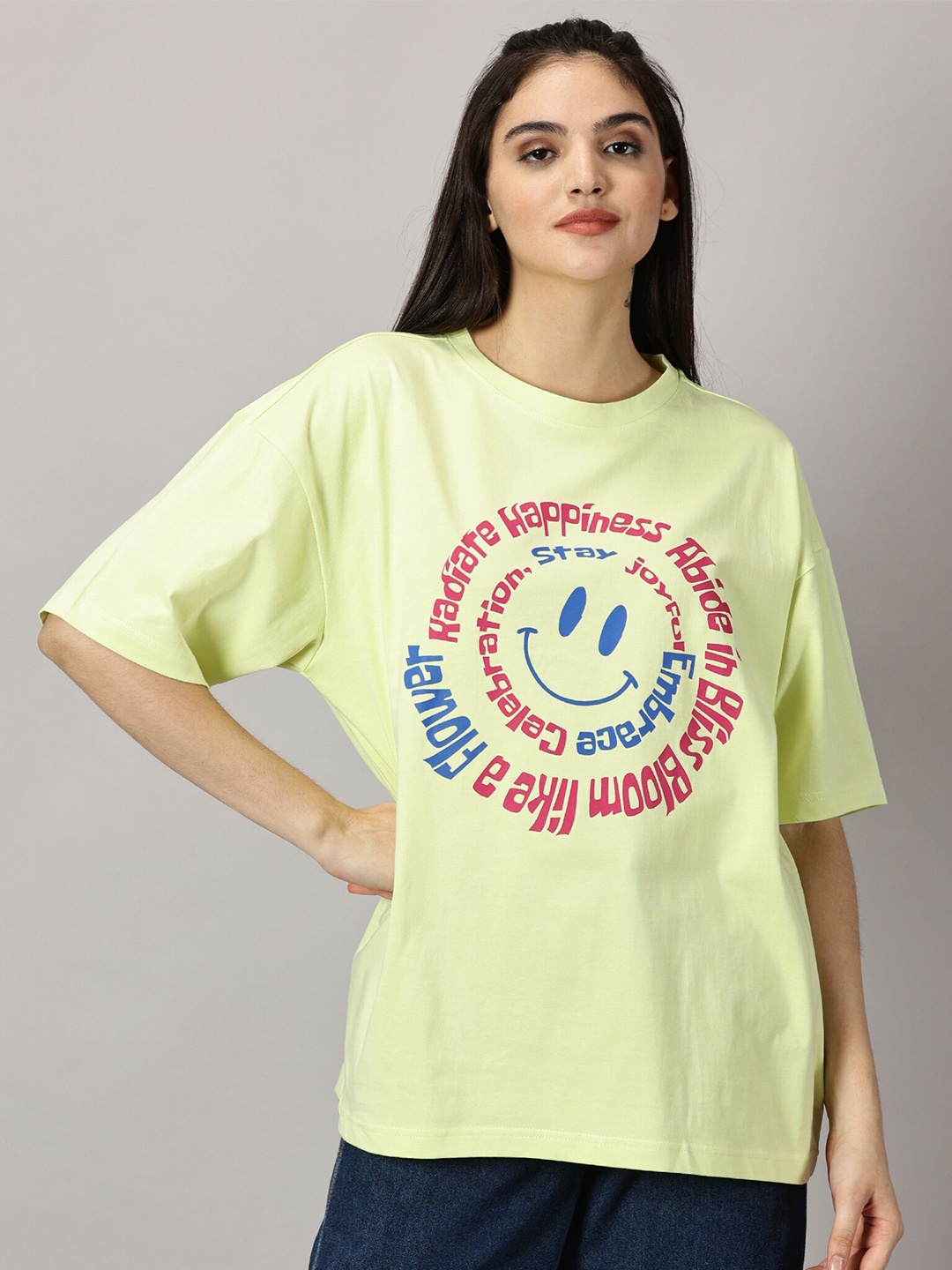 THE HOLLANDER Typography Printed Drop-Shoulder Sleeves Pure Cotton Oversized T-shirt, Lime green
THE HOLLANDER Typography Printed Drop-Shoulder Sleeves Pure Cotton Oversized T-shirt, Lime green