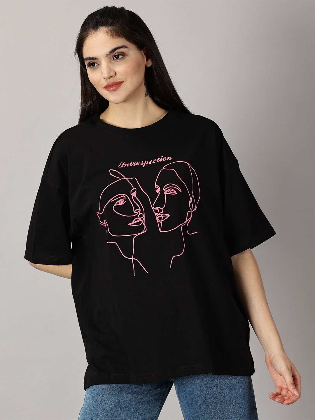 THE HOLLANDER Graphic Printed Drop-Shoulder Sleeves Pure Cotton Oversized T-shirt, Black
THE HOLLANDER Graphic Printed Drop-Shoulder Sleeves Pure Cotton Oversized T-shirt, Black