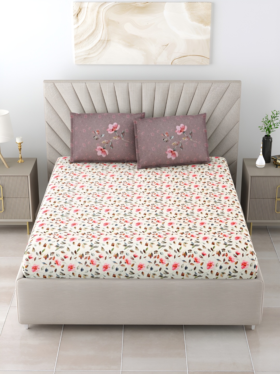 Salona Bichona Pink Floral Printed Cotton 300 TC King Bedsheet With 2 Pillow Covers
Salona Bichona Pink Floral Printed Cotton 300 TC King Bedsheet With 2 Pillow Covers