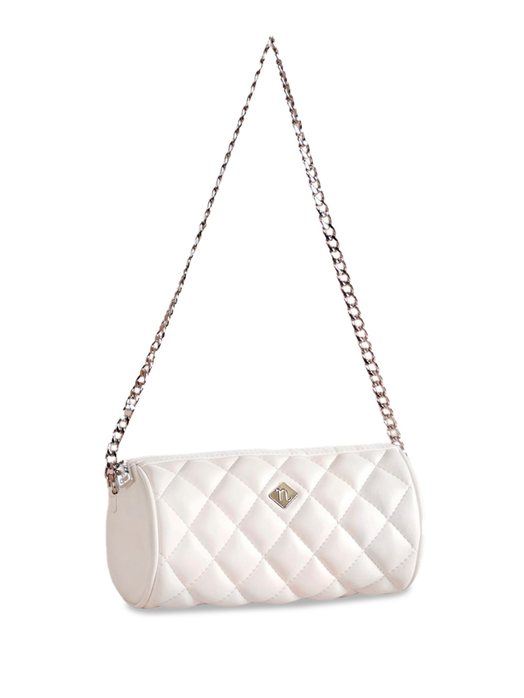 Nestasia Mini Barrel Shoulder Bag, White