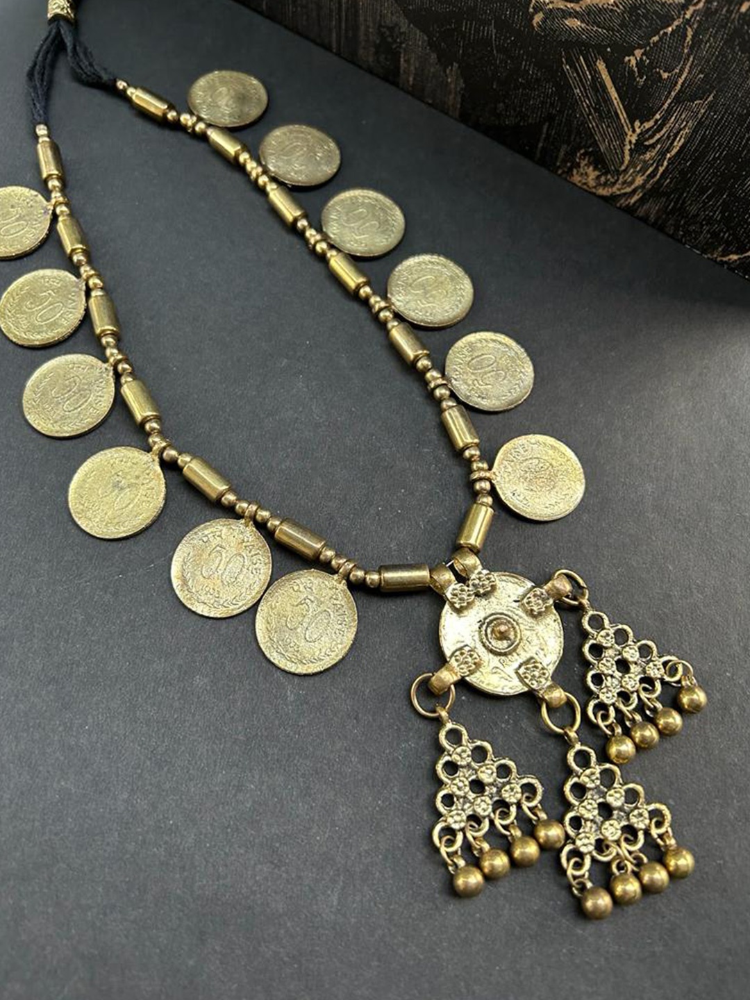 FIROZA Panji Coin Necklace, Gold