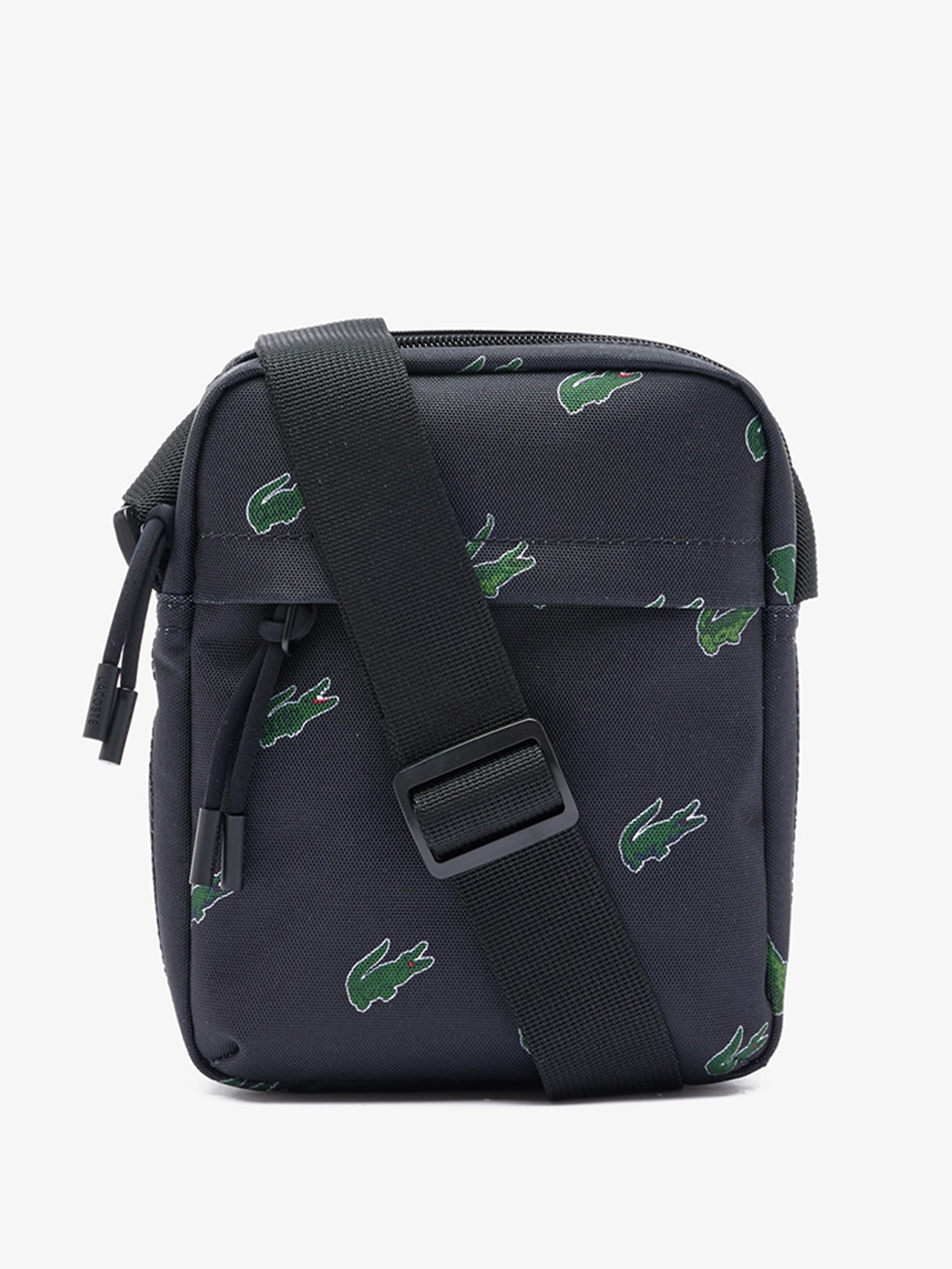 Lacoste Graphic Printed Zip Detail Shopper Sling Bag, Blue