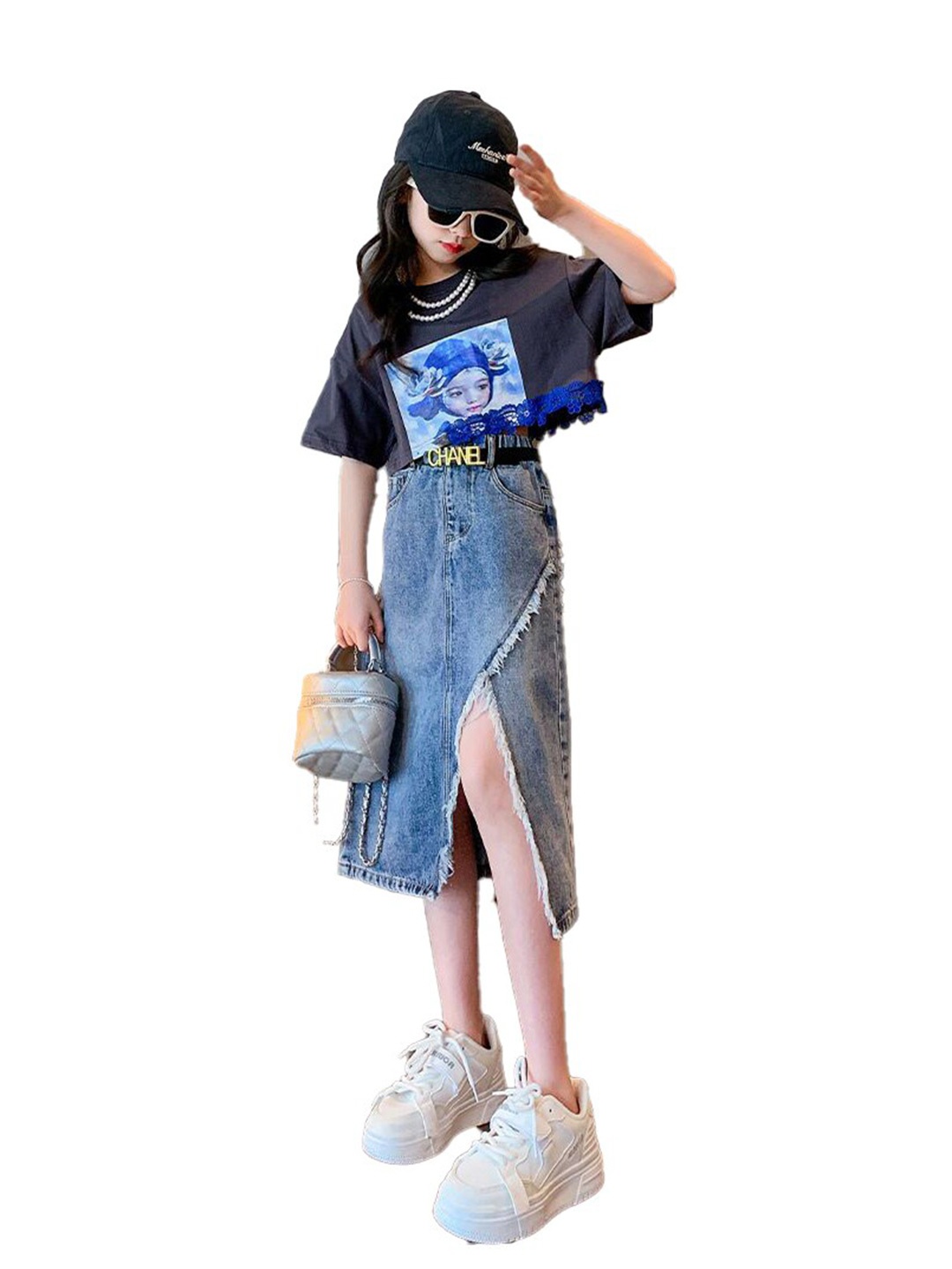 StyleCast x Revolte Girls Printed Short Sleeves Round Neck Top with Skirt, Grey
StyleCast x Revolte Girls Printed Short Sleeves Round Neck Top with Skirt, Grey