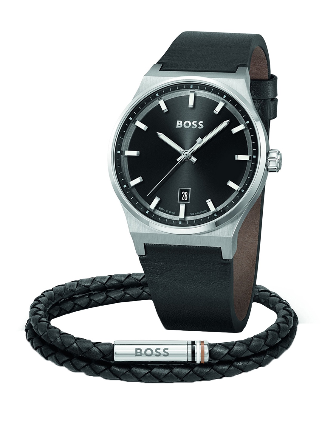 BOSS Men Candor Brass Dial & Leather Wrap Around Straps Analogue With Bracelet-1570158, Black
BOSS Men Candor Brass Dial & Leather Wrap Around Straps Analogue With Bracelet-1570158, Black
