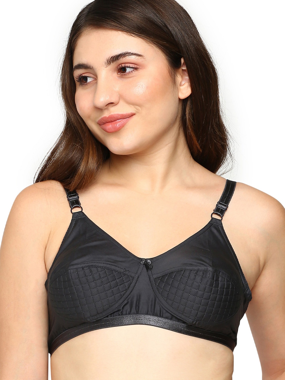 BLOSSOM Checked Full Coverage Padded Pure Cotton T-shirt Bra With Anti Bacterial, Black
BLOSSOM Checked Full Coverage Padded Pure Cotton T-shirt Bra With Anti Bacterial, Black