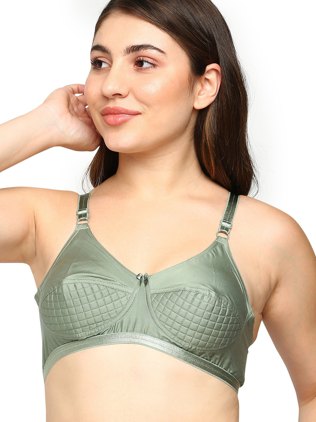 BLOSSOM Checked Full Coverage Padded Pure Cotton T-shirt Bra With All Day Comfort, Green
BLOSSOM Checked Full Coverage Padded Pure Cotton T-shirt Bra With All Day Comfort, Green