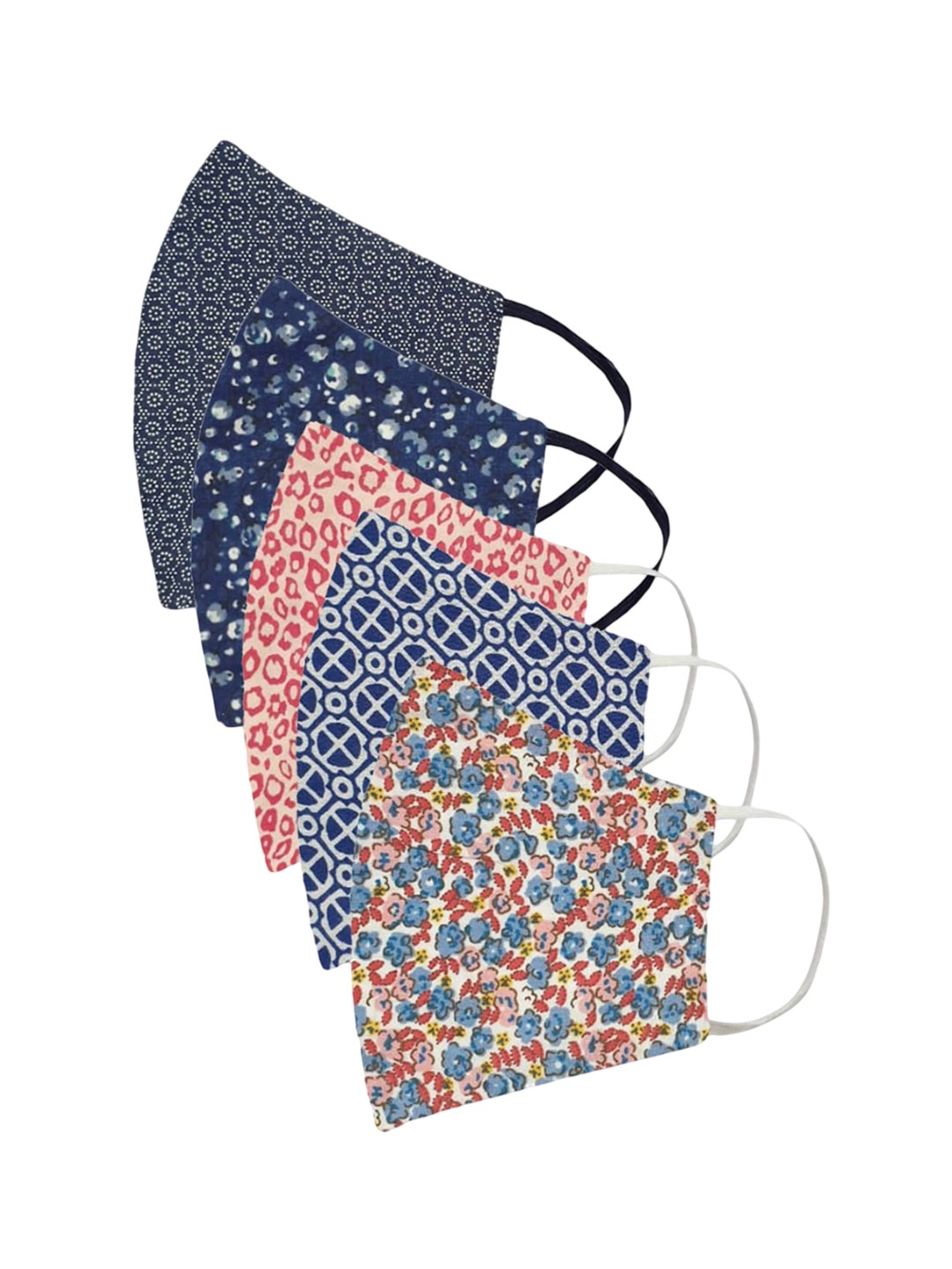 LastInch Pack Of 5 Floral Printed 3-Ply Washable Organic Cotton Outdoor Mask, Navy blue
LastInch Pack Of 5 Floral Printed 3-Ply Washable Organic Cotton Outdoor Mask, Navy blue