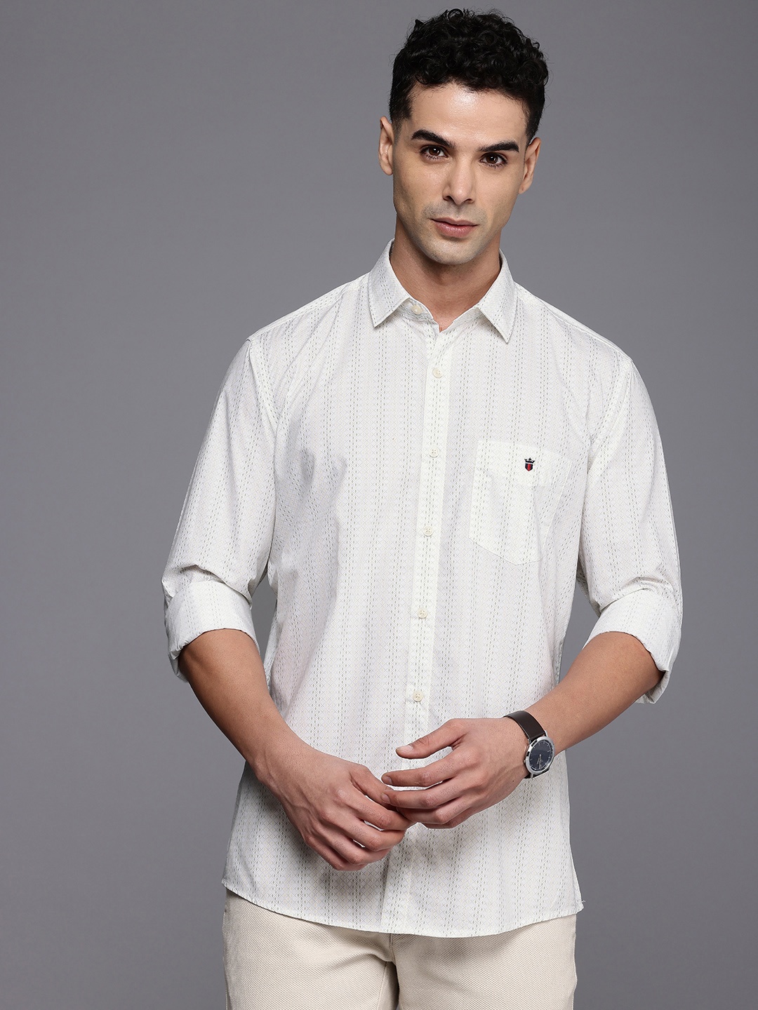 Louis Philippe Sport Pure Cotton Slim Fit Opaque Printed Casual Shirt, White
Louis Philippe Sport Pure Cotton Slim Fit Opaque Printed Casual Shirt, White