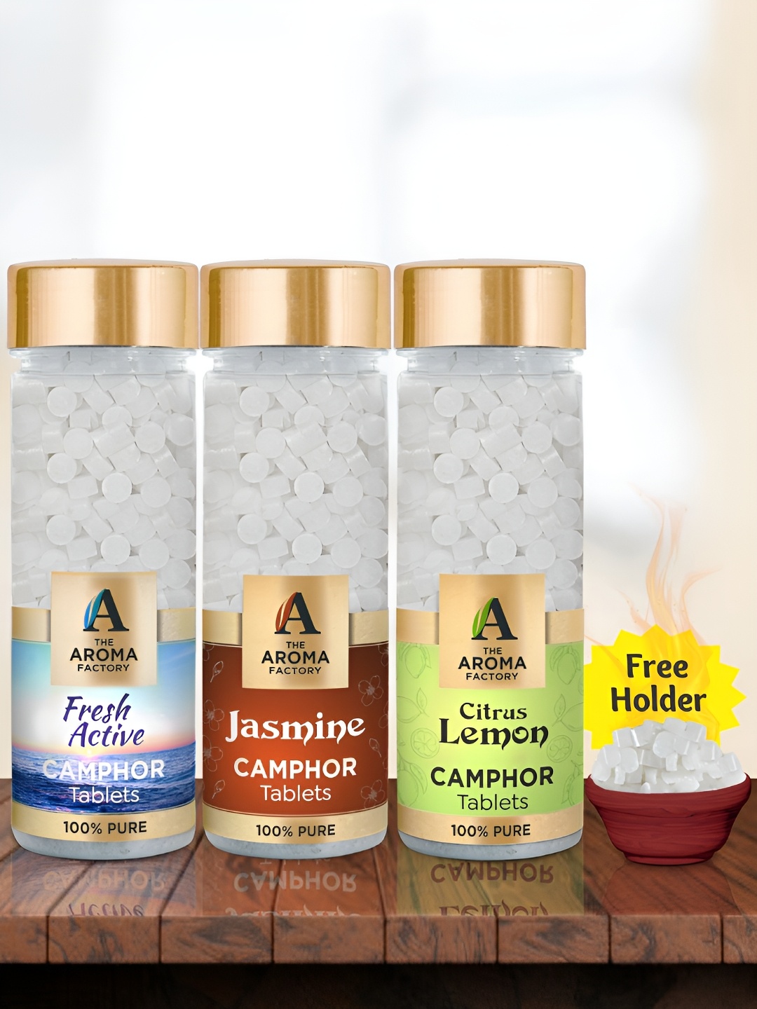 The Aroma Factory 3-pcs White Fresh Active, Jasmine & Citrus Lemon Pooja Camphor Tablets
The Aroma Factory 3-pcs White Fresh Active, Jasmine & Citrus Lemon Pooja Camphor Tablets