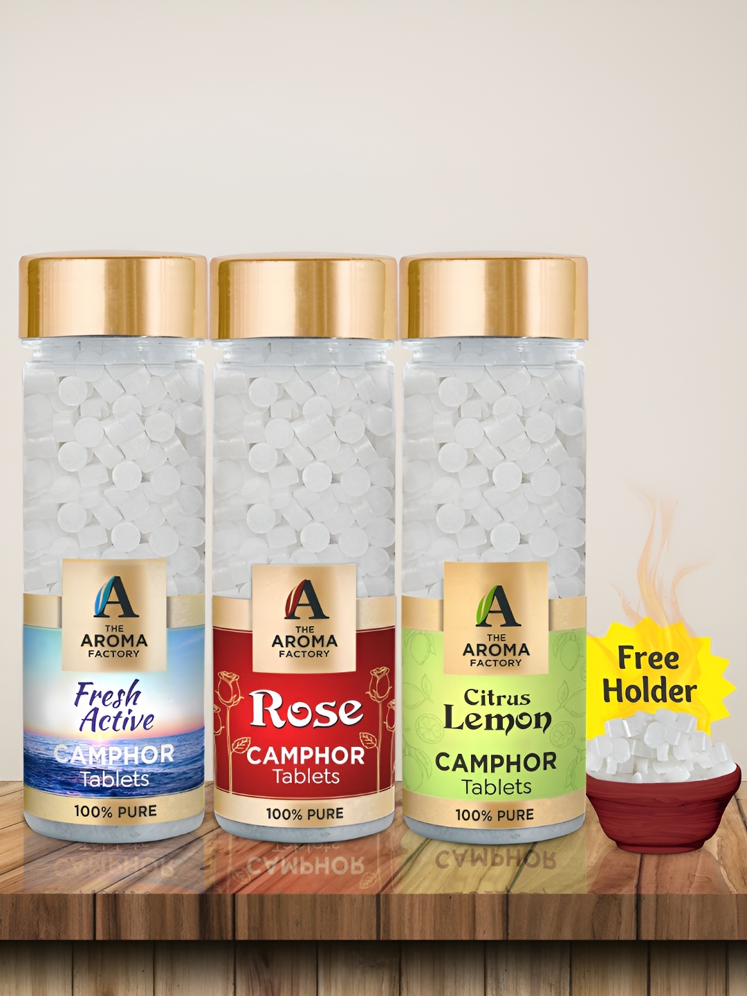 The Aroma Factory White 3 Pieces Fresh Active Rose & Citrus Lemon Pooja Camphor Tablets
The Aroma Factory White 3 Pieces Fresh Active Rose & Citrus Lemon Pooja Camphor Tablets