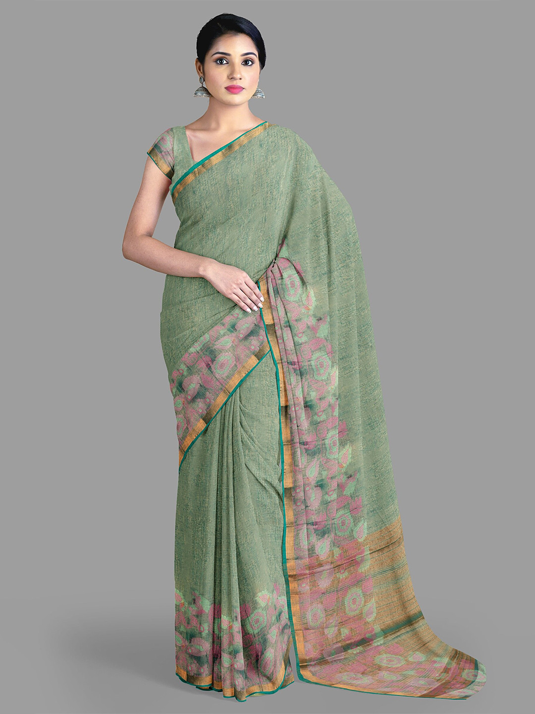 The Chennai Silks Zari Jute Cotton Saree, Green
The Chennai Silks Zari Jute Cotton Saree, Green
