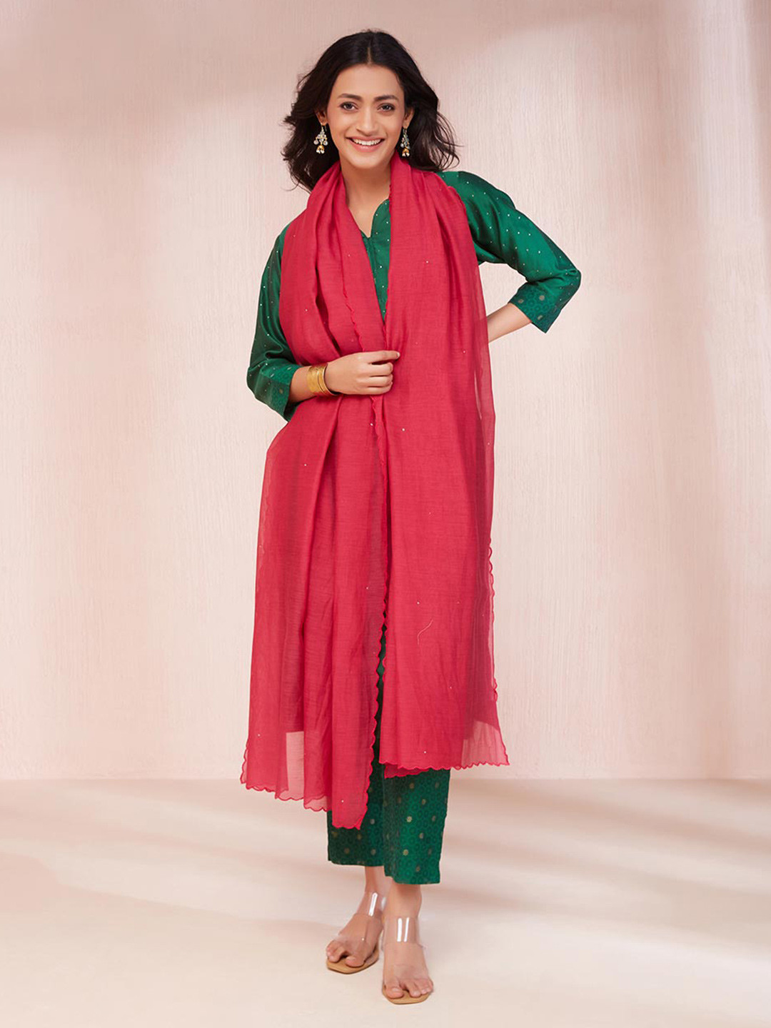 Fabindia Cotton Silk Dupatta, Red
Fabindia Cotton Silk Dupatta, Red