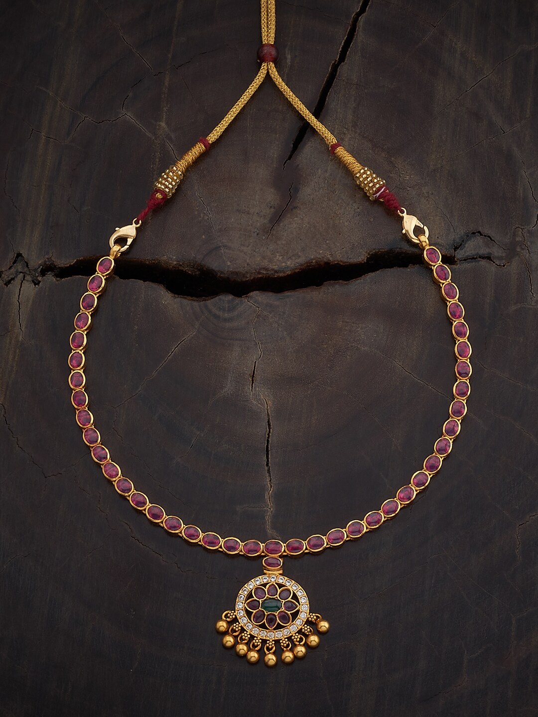 Kushal's Fashion Jewellery Silver Gold-Plated Artificial Stones Studded Temple Necklace
Kushal's Fashion Jewellery Silver Gold-Plated Artificial Stones Studded Temple Necklace