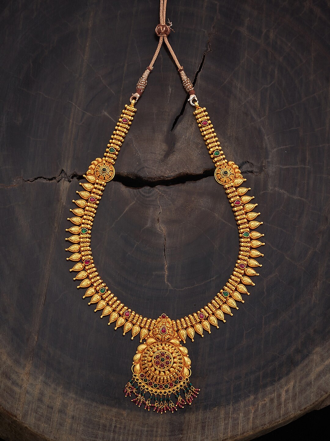 Kushal's Fashion Jewellery 92.5 Pure Silver Gold-Plated Ruby Studded & Beaded Necklace
Kushal's Fashion Jewellery 92.5 Pure Silver Gold-Plated Ruby Studded & Beaded Necklace