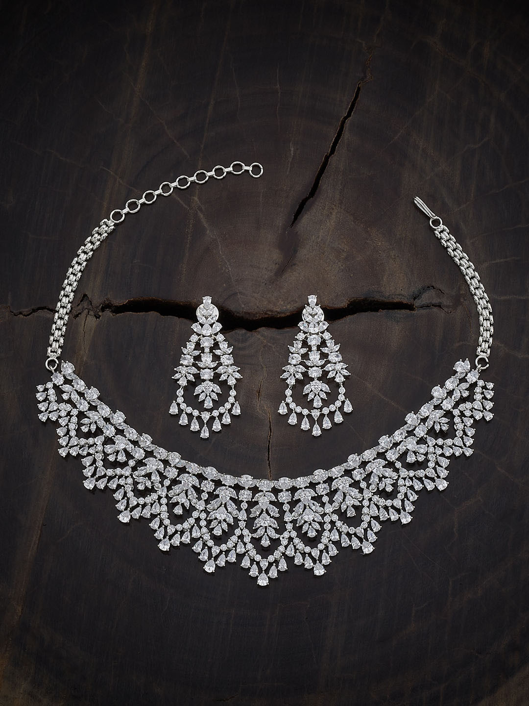 Kushal's Fashion Jewellery Rhodium Plated Cubic Zirconia Studded Jewellery Set, Silver
Kushal's Fashion Jewellery Rhodium Plated Cubic Zirconia Studded Jewellery Set, Silver