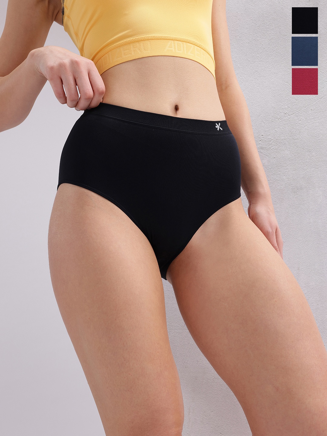 HRX by Hrithik Roshan Pack of 3 Solid Rapid Dry Antibacterial Seamless Hipster Briefs, Black
HRX by Hrithik Roshan Pack of 3 Solid Rapid Dry Antibacterial Seamless Hipster Briefs, Black