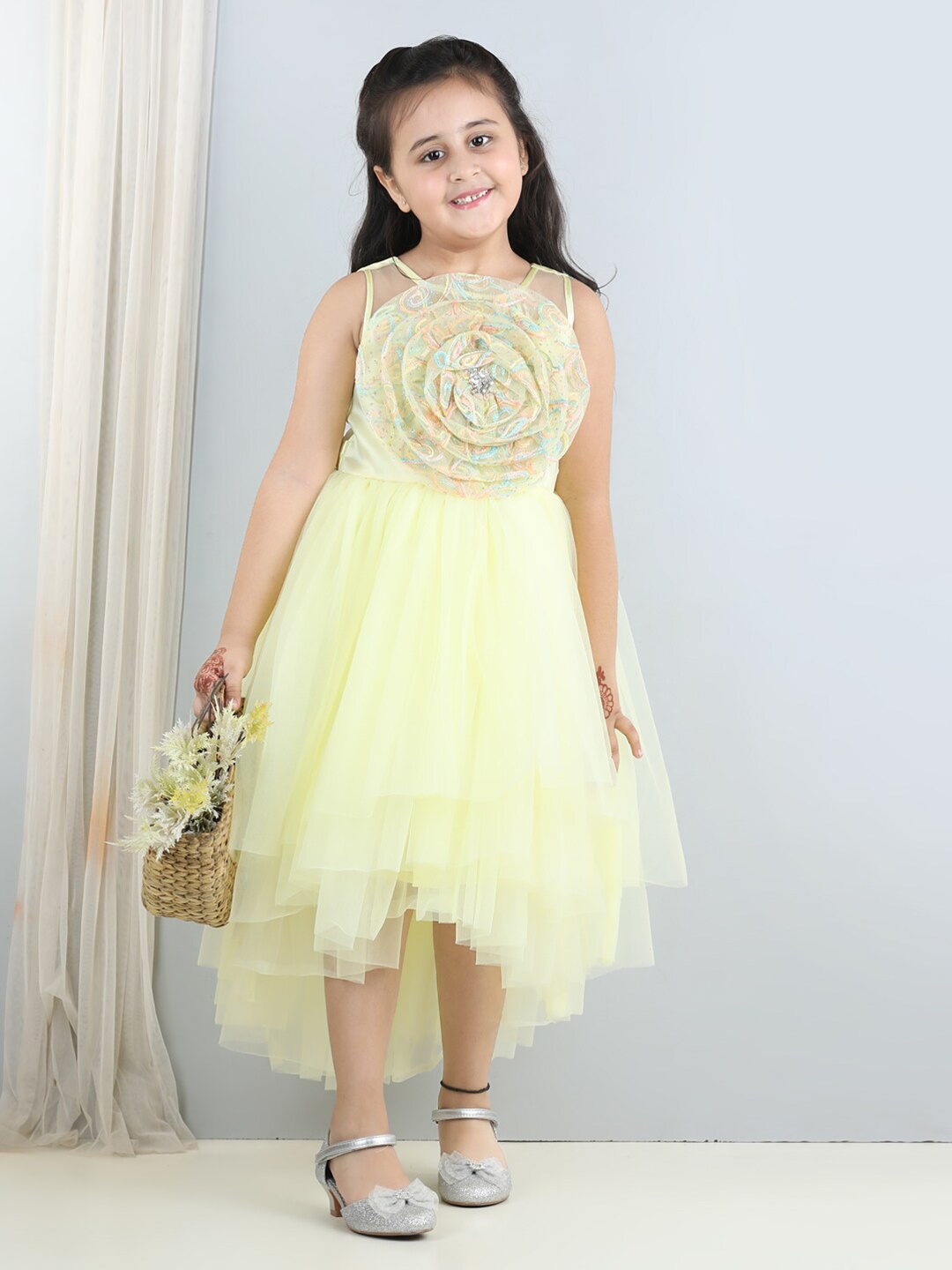 Toy Balloon kids Girls Floral Embroidered Corsage Net Midi Fit & Flare Dress, Yellow
Toy Balloon kids Girls Floral Embroidered Corsage Net Midi Fit & Flare Dress, Yellow