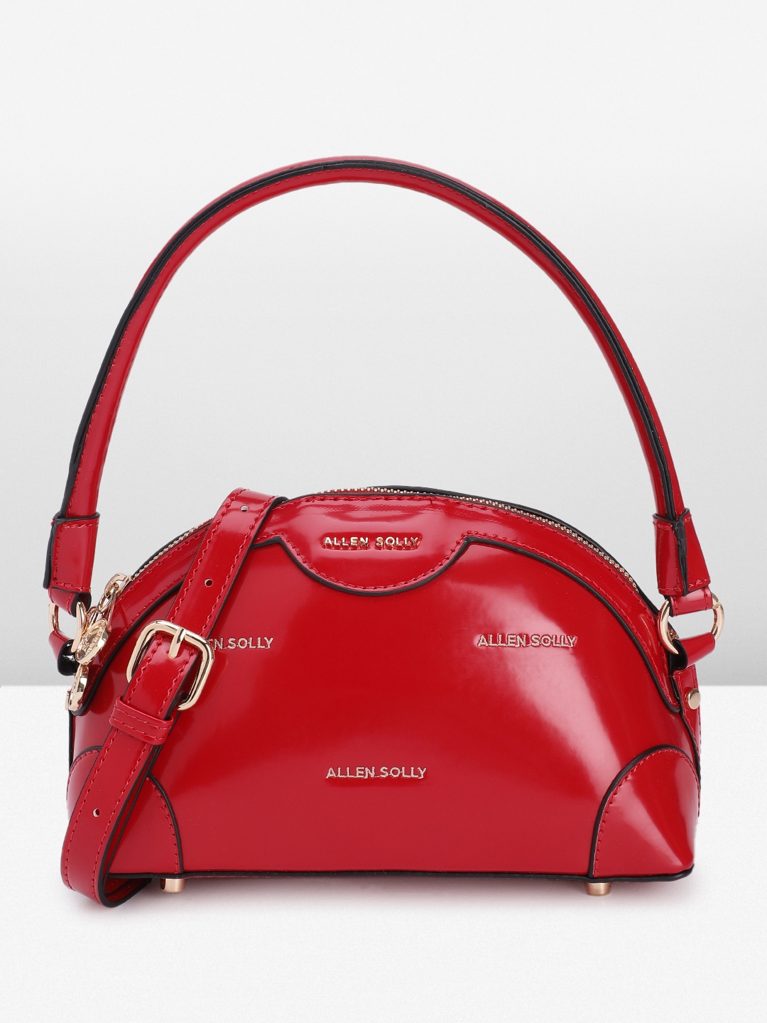 

Allen Solly Brand Logo Print Handheld Bag, Red