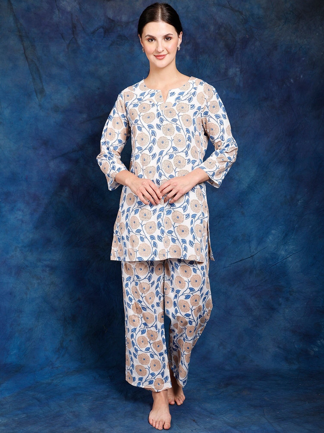 Exotic India Lucnet White Pure Cotton Floral Vines Printed Co-Ord Set for Comfort Wear
Exotic India Lucnet White Pure Cotton Floral Vines Printed Co-Ord Set for Comfort Wear