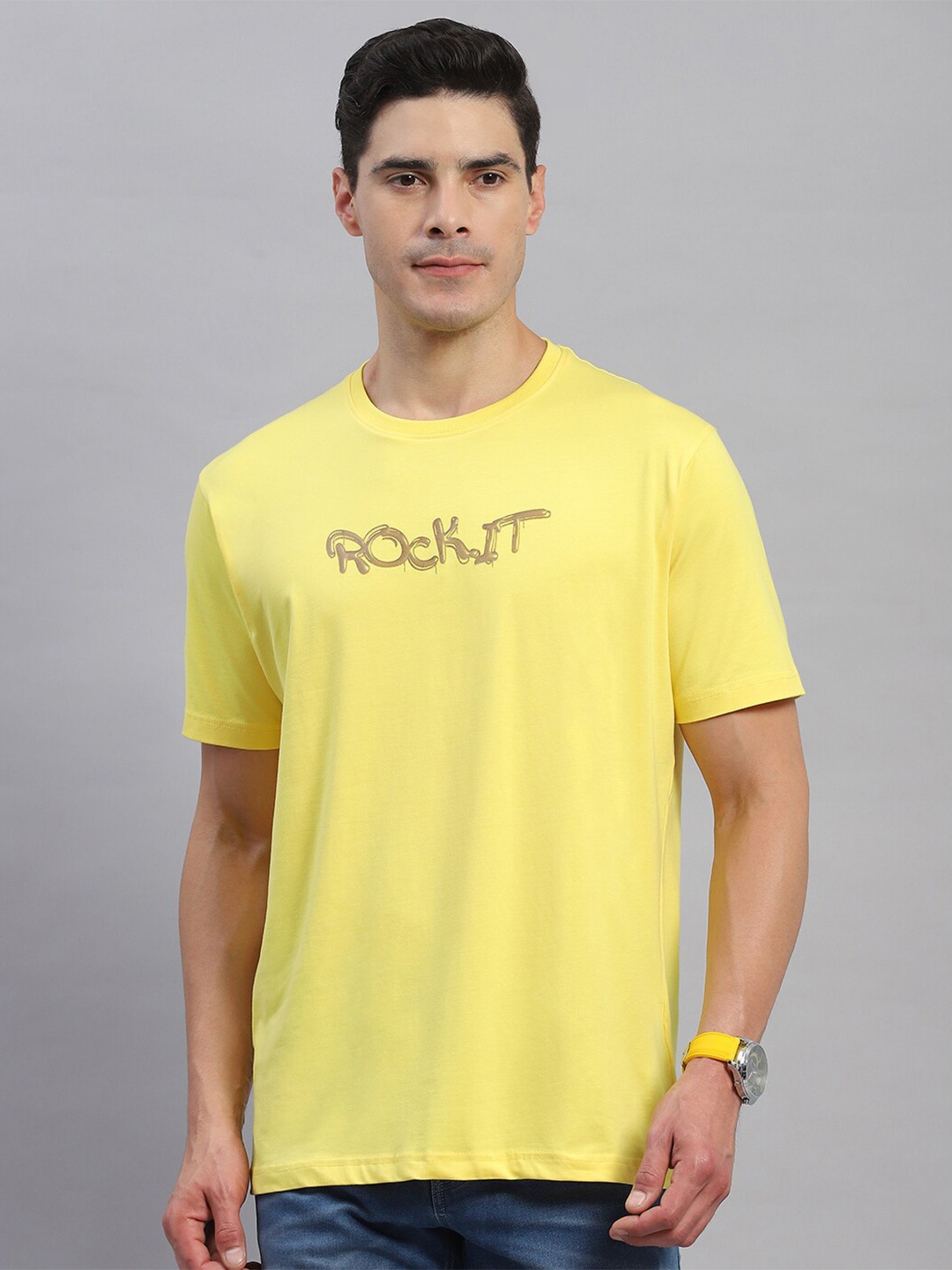 rock.it Round Neck Short Sleeves Typography Printed Regular Fit Cotton T-shirt, Yellow
rock.it Round Neck Short Sleeves Typography Printed Regular Fit Cotton T-shirt, Yellow