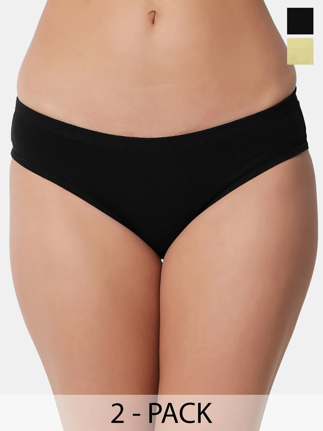 BLEEDING HEART Women Pack Of 2 Mid-Rise 4-Way Stretchable Microfiber Bikini Briefs, Black
BLEEDING HEART Women Pack Of 2 Mid-Rise 4-Way Stretchable Microfiber Bikini Briefs, Black