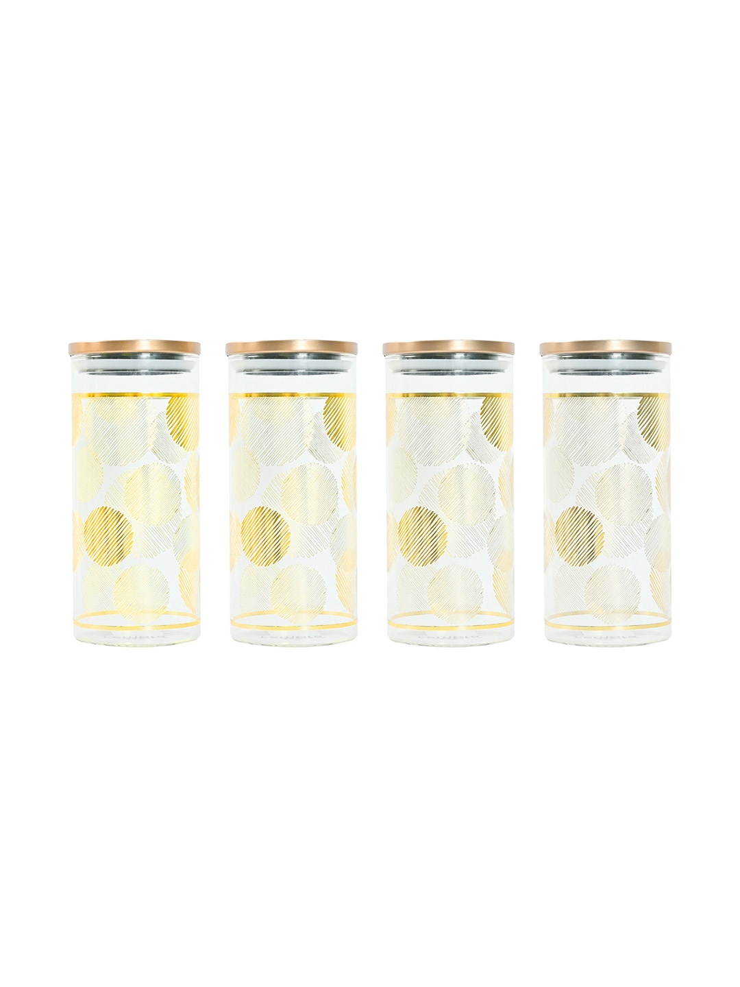 Femora Transparent and GoldToned 4 Pieces Storage Jar with Airtight Steel Lid 1.5L Each
Femora Transparent and GoldToned 4 Pieces Storage Jar with Airtight Steel Lid 1.5L Each