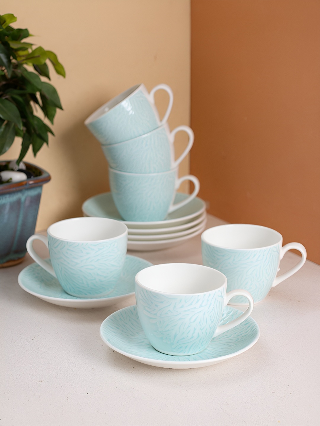 JCPL Blue 12 Pieces Printed Glossy Dishwasher and Microwave Safe Cup & Saucer 180 ml
JCPL Blue 12 Pieces Printed Glossy Dishwasher and Microwave Safe Cup & Saucer 180 ml