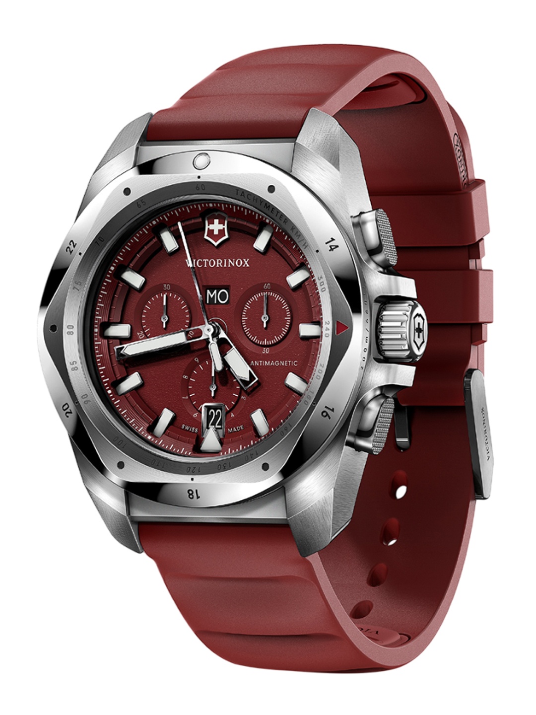 Victorinox INOX Chrono Men Textured Dial & Rubber Straps Analogue Watch 241986, Red
Victorinox INOX Chrono Men Textured Dial & Rubber Straps Analogue Watch 241986, Red