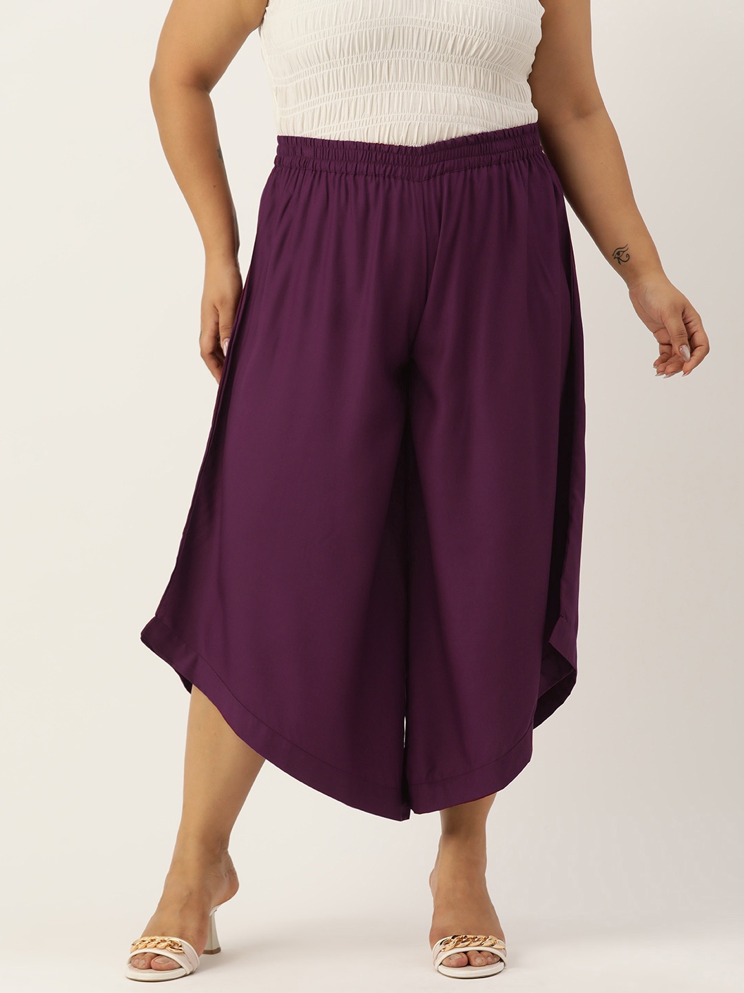 theRebelinme Plus Size Relaxed Flared High-Rise Easy Wash Culottes Trousers, Purple
theRebelinme Plus Size Relaxed Flared High-Rise Easy Wash Culottes Trousers, Purple