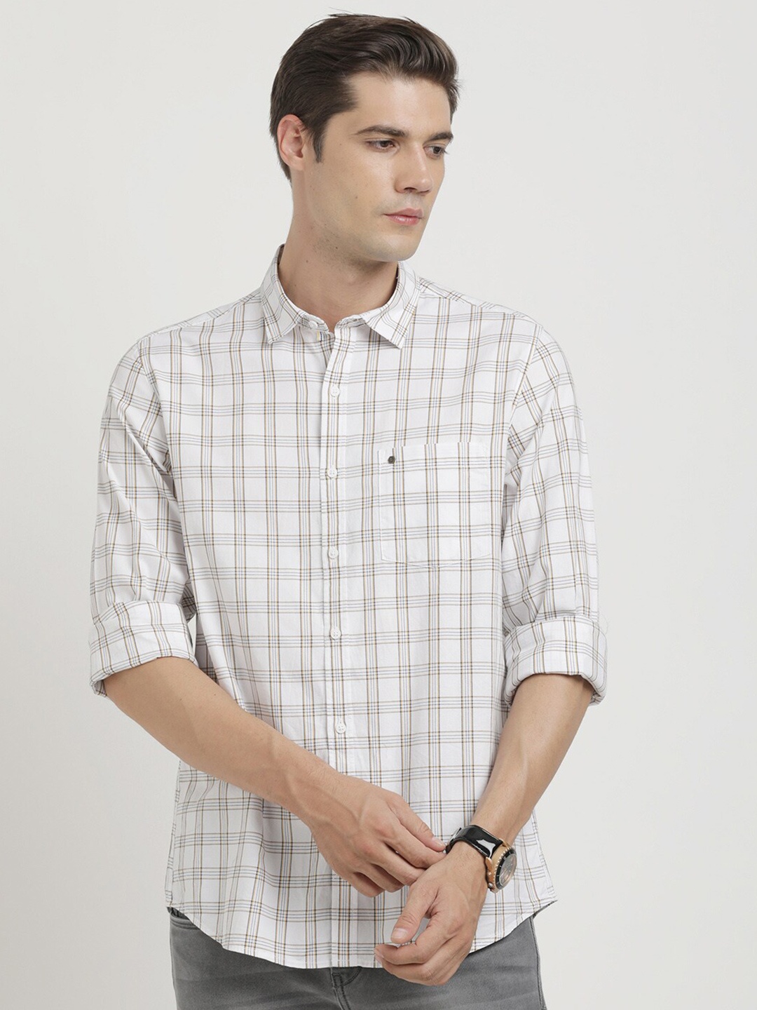 Turtle Tartan Checked Printed Relaxed Slim Fit Cotton Opaque Casual Shirt, Off white
Turtle Tartan Checked Printed Relaxed Slim Fit Cotton Opaque Casual Shirt, Off white