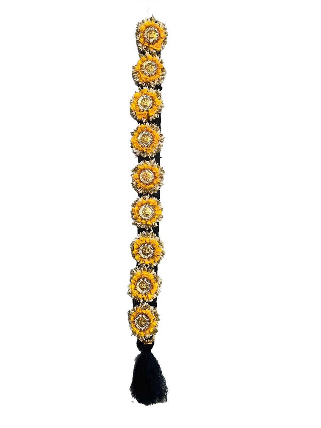 FIMBUL Traditional Bharatanatyam Poola Jadalu Kunjalam Billalu Floral Wedding Hair Braid, Yellow
FIMBUL Traditional Bharatanatyam Poola Jadalu Kunjalam Billalu Floral Wedding Hair Braid, Yellow