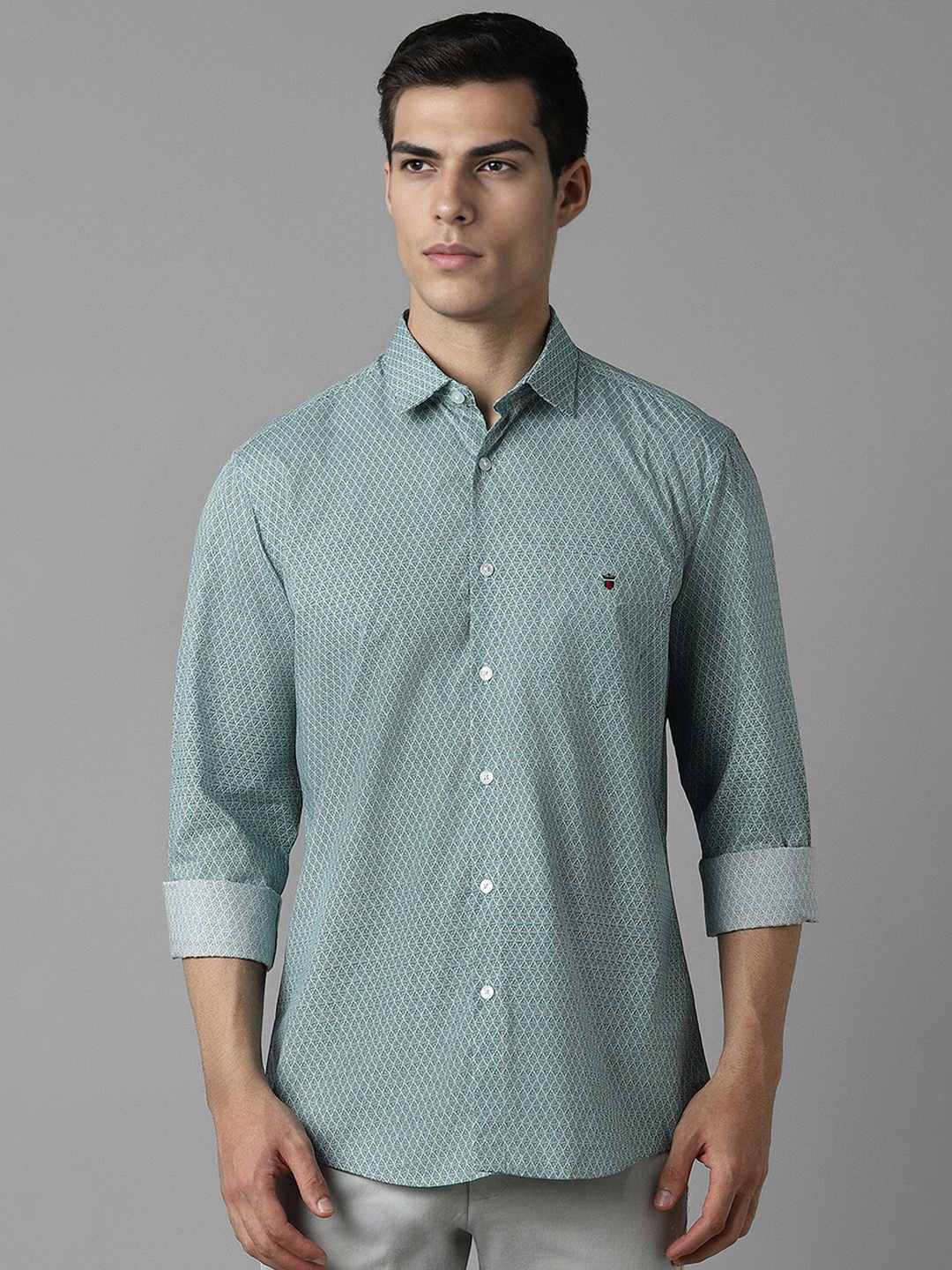 Louis Philippe Sport Spread Collar Slim Fit Opaque Printed Cotton Casual Shirt, Green
Louis Philippe Sport Spread Collar Slim Fit Opaque Printed Cotton Casual Shirt, Green