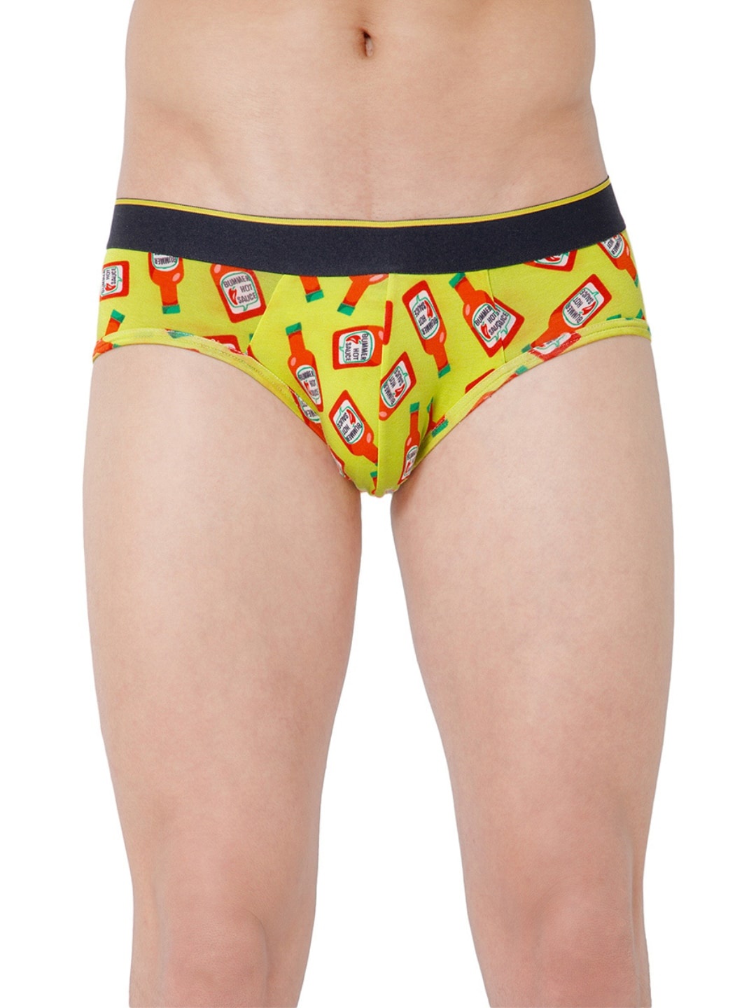 bummer Printed Mid-Rise Basic Briefs BRHS01S, Yellow