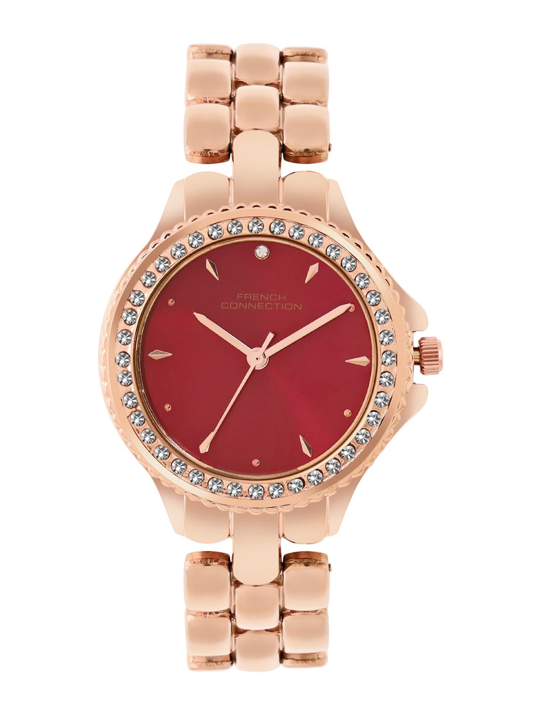 French Connection Women Embellished Dial & Bracelet Style Straps Analogue Watch FCN03C, Rose gold
French Connection Women Embellished Dial & Bracelet Style Straps Analogue Watch FCN03C, Rose gold