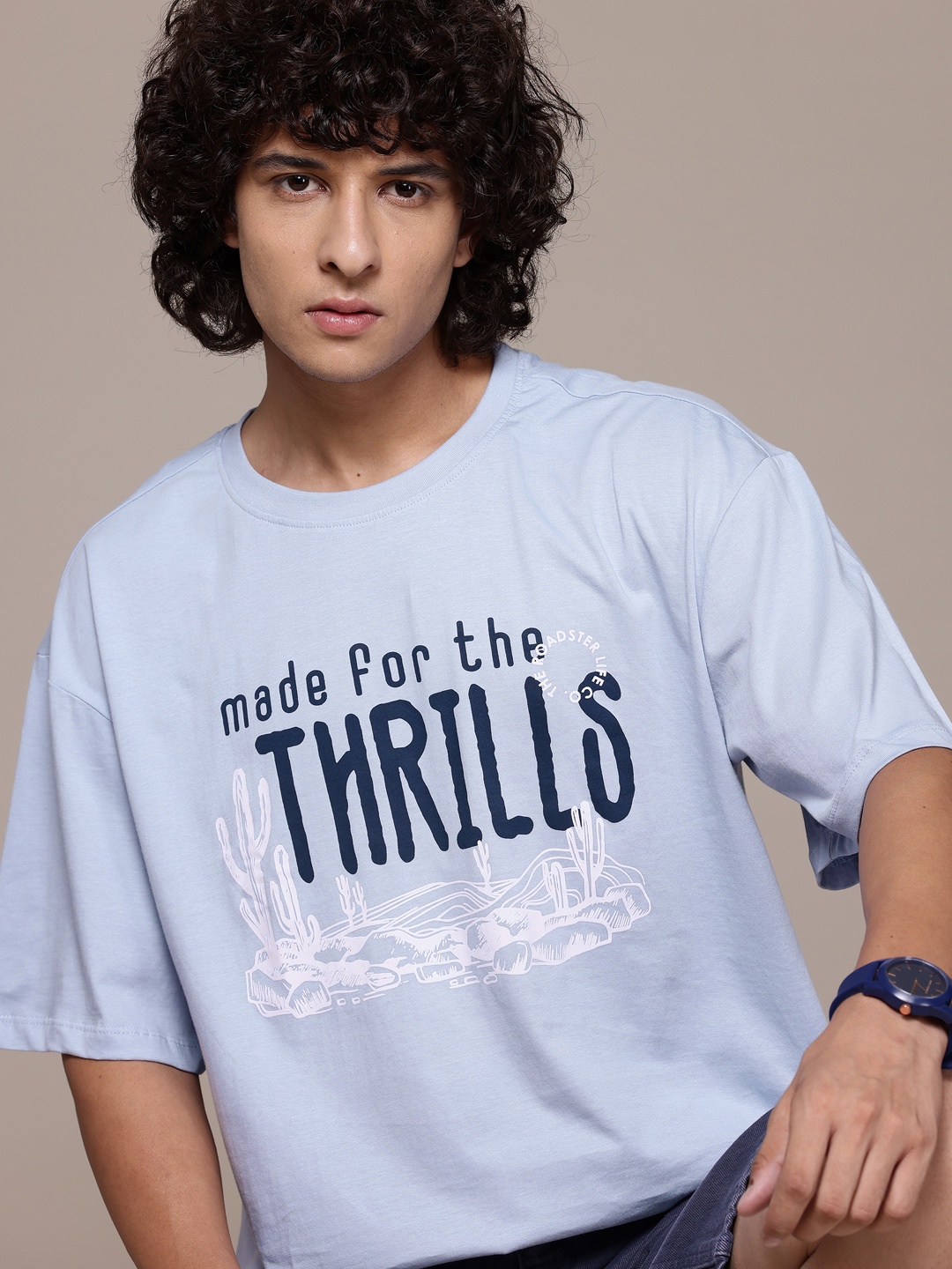 The Roadster Lifestyle Co. Printed Drop-Shoulder Relaxed Fit Pure Cotton T-shirt, Blue
The Roadster Lifestyle Co. Printed Drop-Shoulder Relaxed Fit Pure Cotton T-shirt, Blue