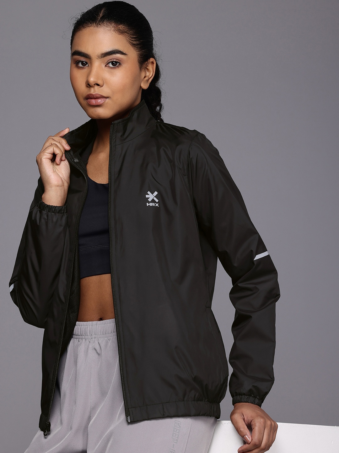 HRX by Hrithik Roshan Mock Collar Rapid-Dry Antimicrobial Running Sporty Jacket, Black
HRX by Hrithik Roshan Mock Collar Rapid-Dry Antimicrobial Running Sporty Jacket, Black