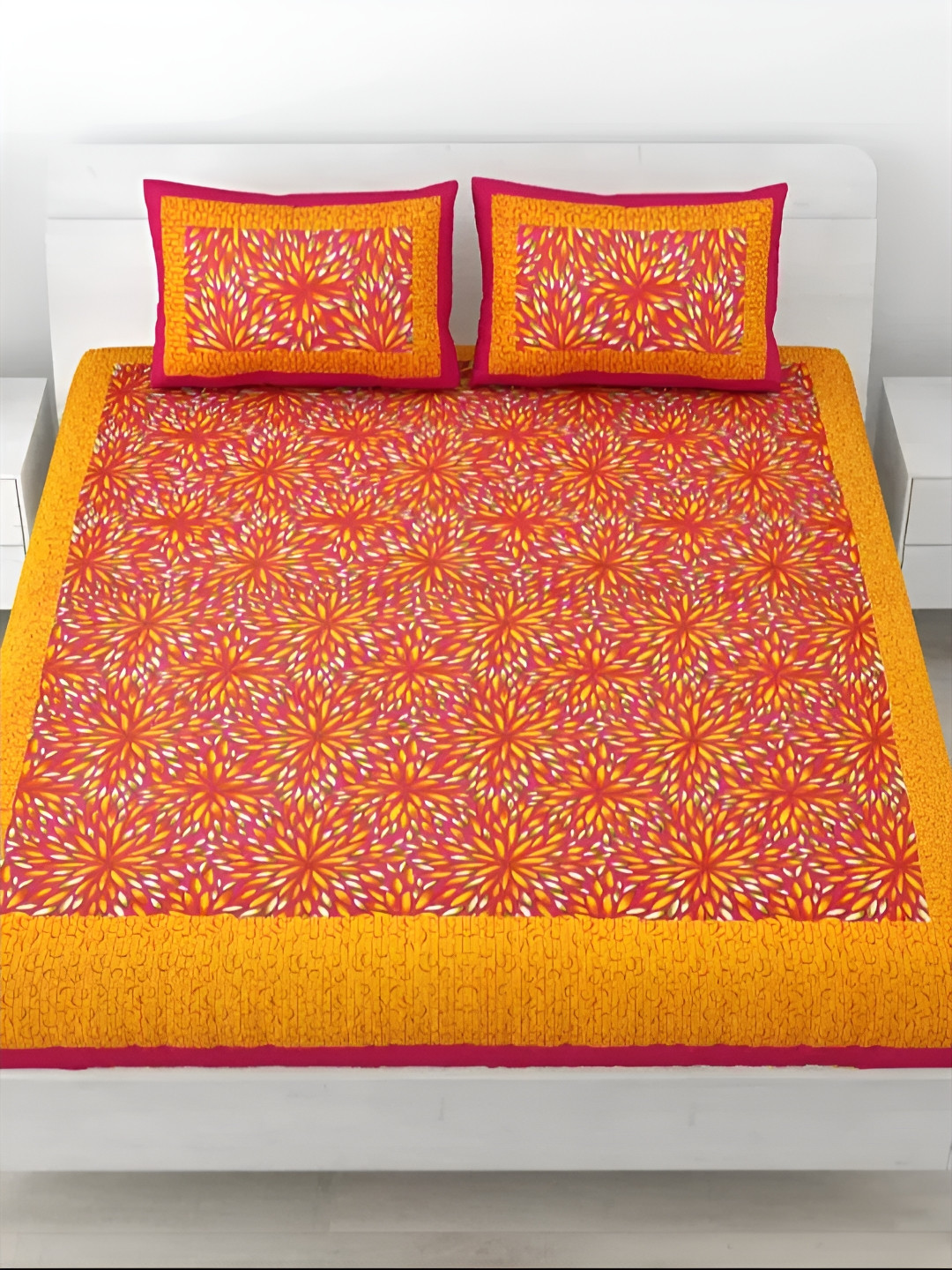 LIVING ROOTS Double Queen Size Jaipur Block Print Cotton Double Bedsheet & 2 Pillow Covers, Pink
LIVING ROOTS Double Queen Size Jaipur Block Print Cotton Double Bedsheet & 2 Pillow Covers, Pink