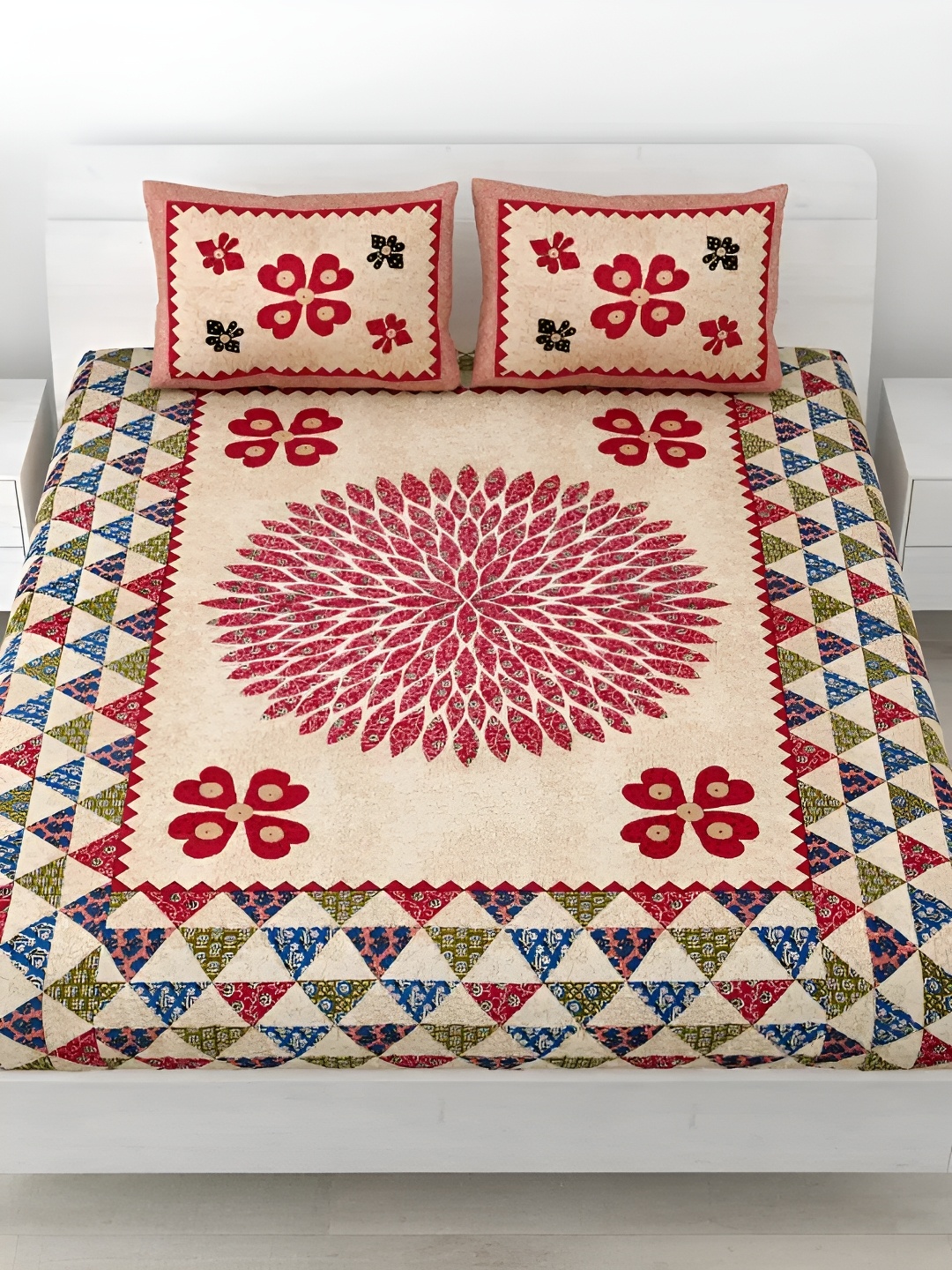 LIVING ROOTS Double Queen Size Jaipur Block Print Cotton Double Bedsheet & 2 Pillow Covers, Red
LIVING ROOTS Double Queen Size Jaipur Block Print Cotton Double Bedsheet & 2 Pillow Covers, Red